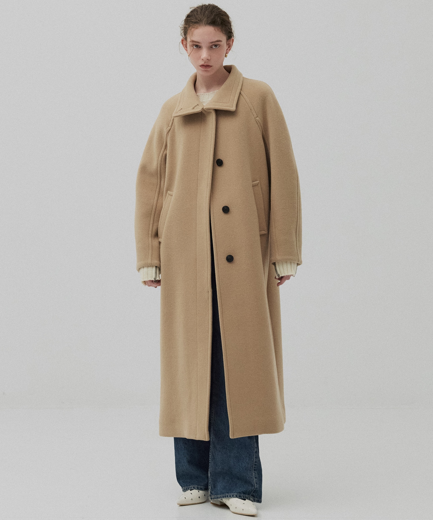 SUPER140スタンドカラーコート