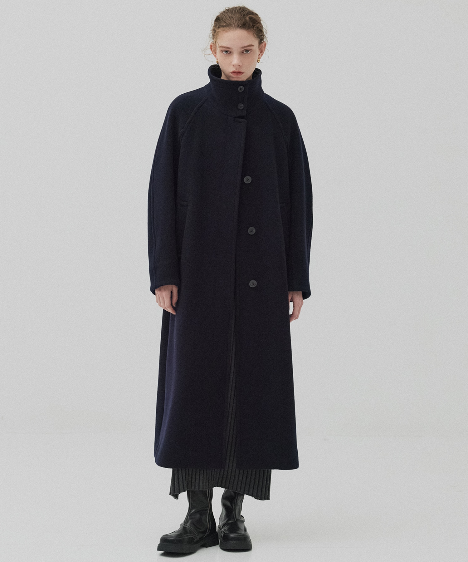 SUPER140スタンドカラーコート