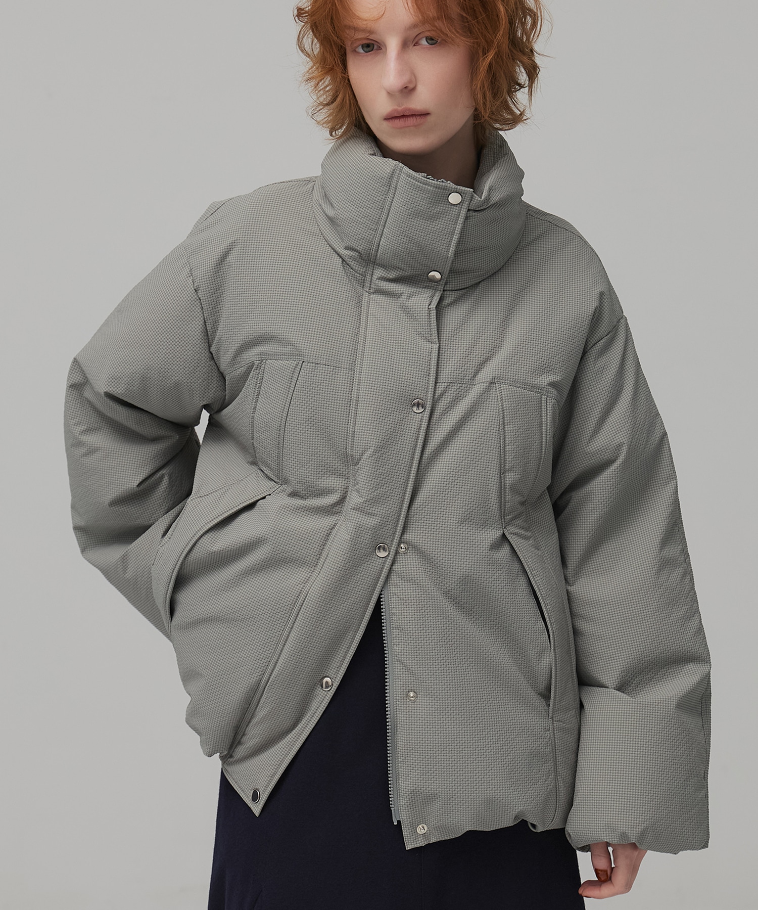 〈残りわずか〉チェックモンスターダウンコート