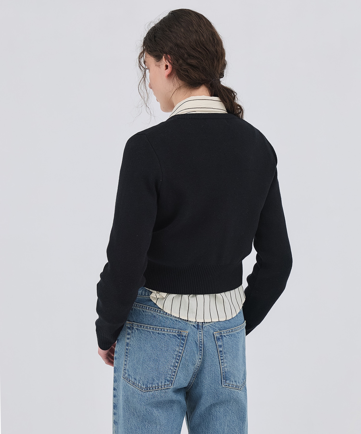 コットンシルククルーカーデ