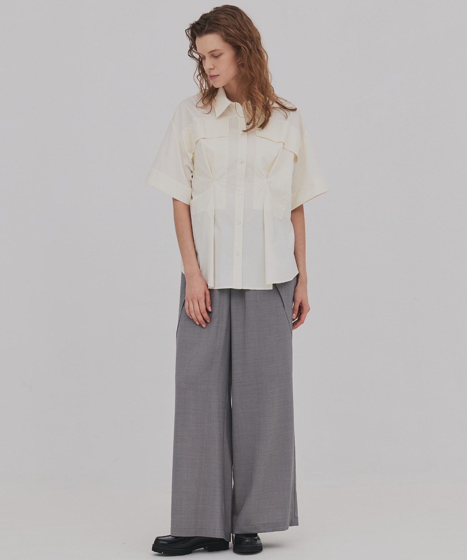 ウールジョーゼットパンツ