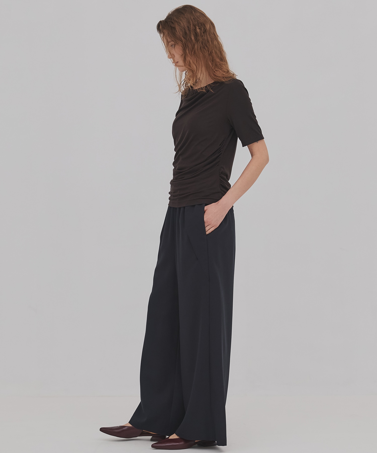 ウールジョーゼットパンツ