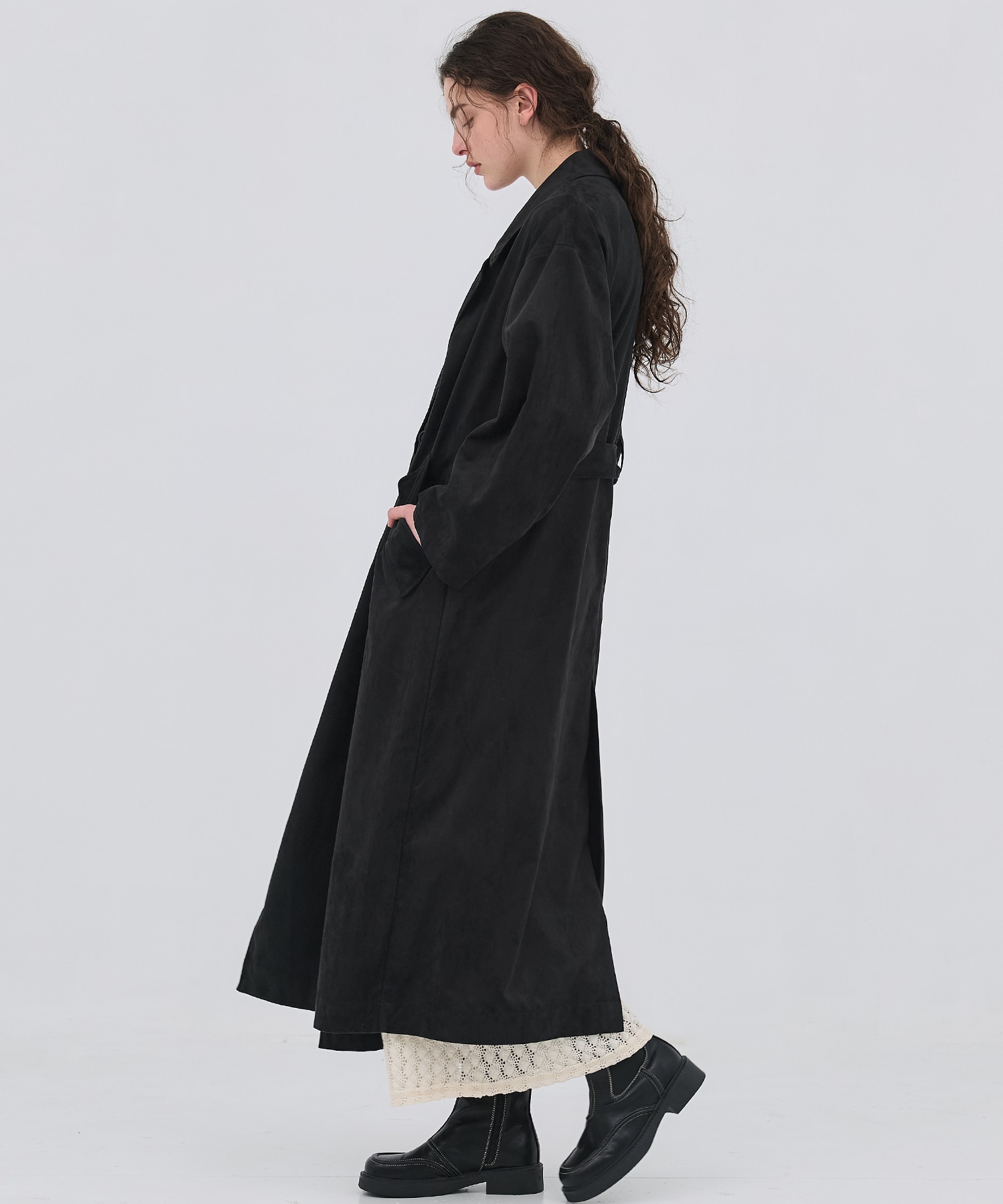 スエードトレンチコート