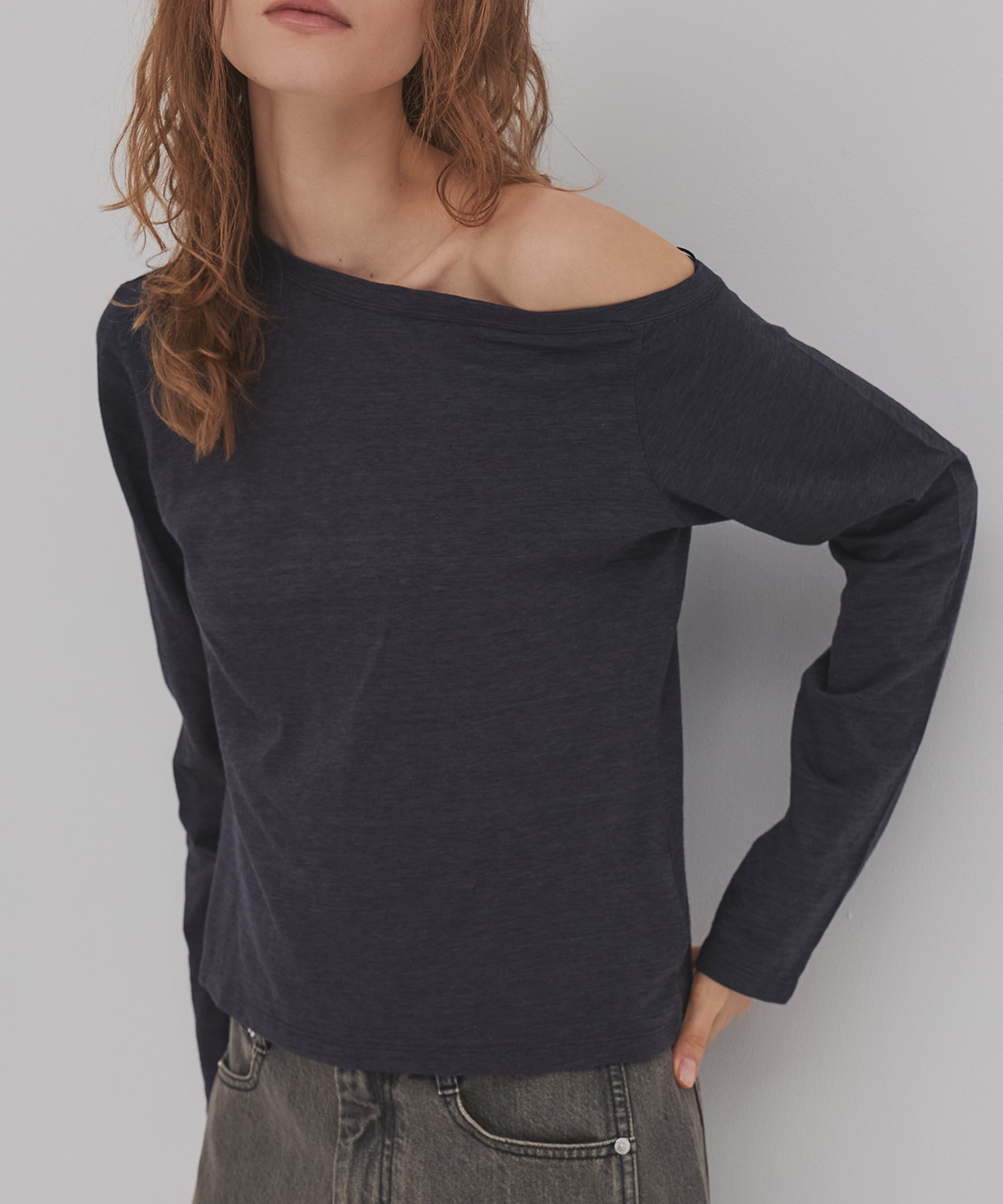 メランジワンショルダーTEE