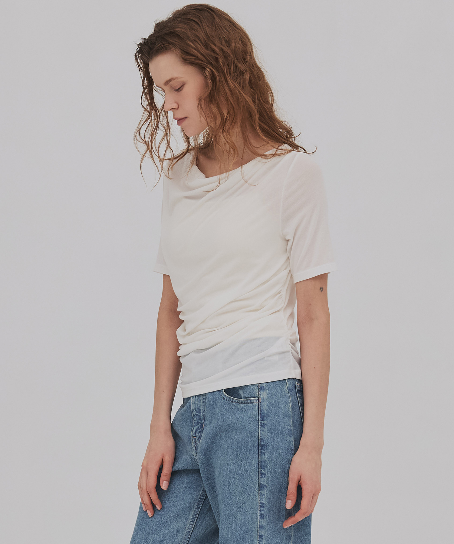 ドレープハープスリーブトップ