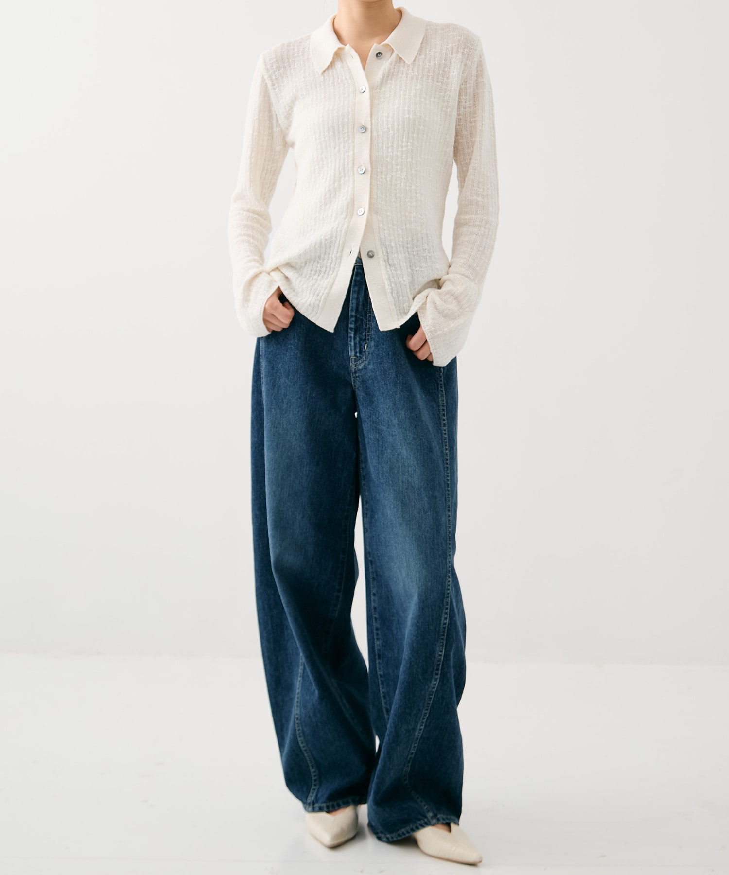 スラブニットカーディガン