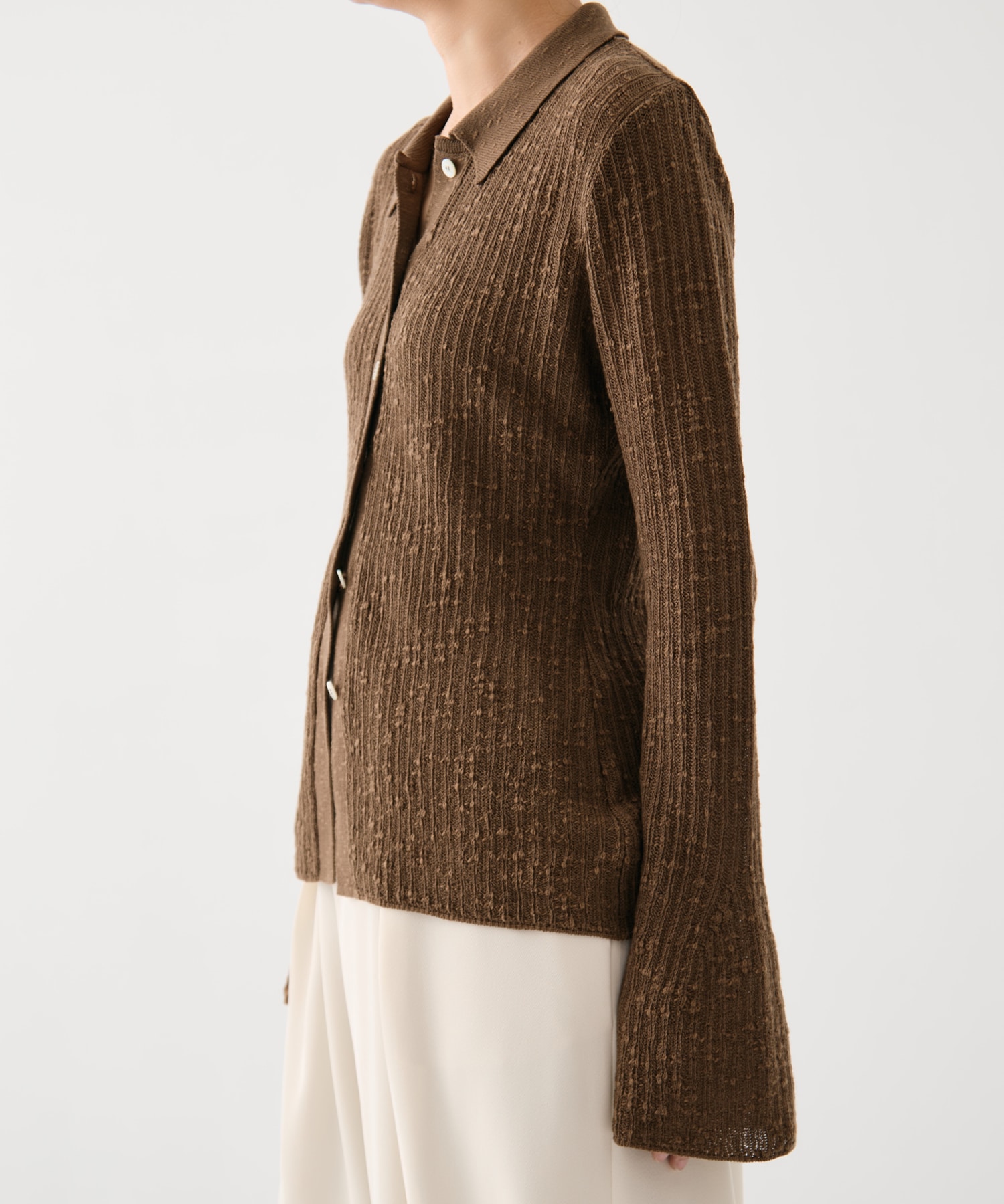 スラブニットカーディガン