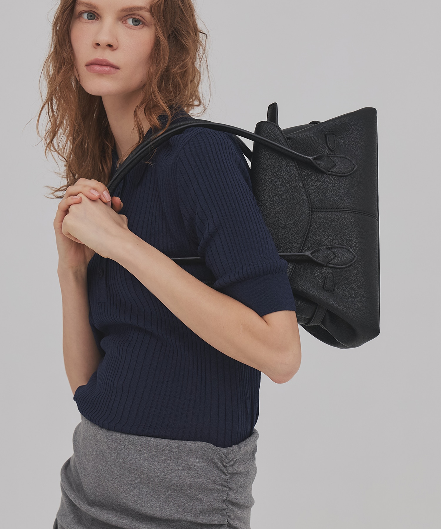 スムースリブニットポロ