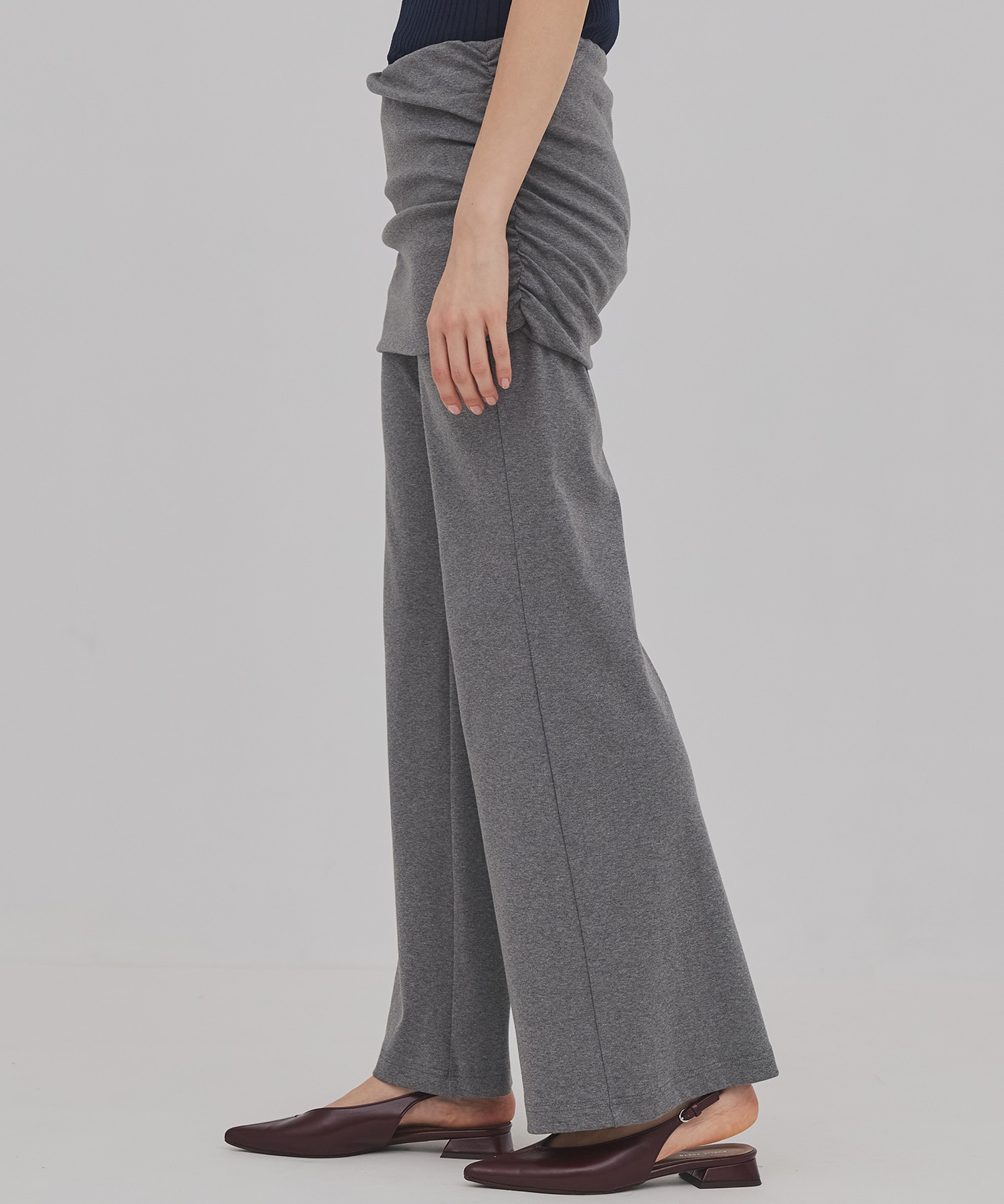 ミニレイヤードフレアジャージーパンツ