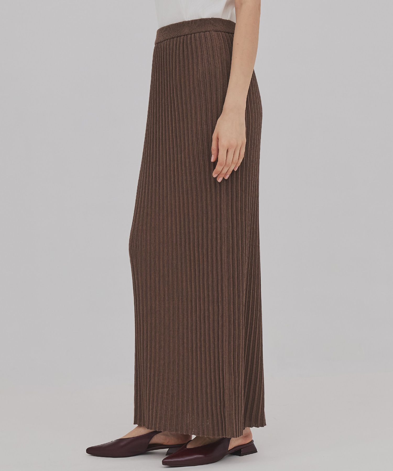 プリーツリブニットタイトスカート