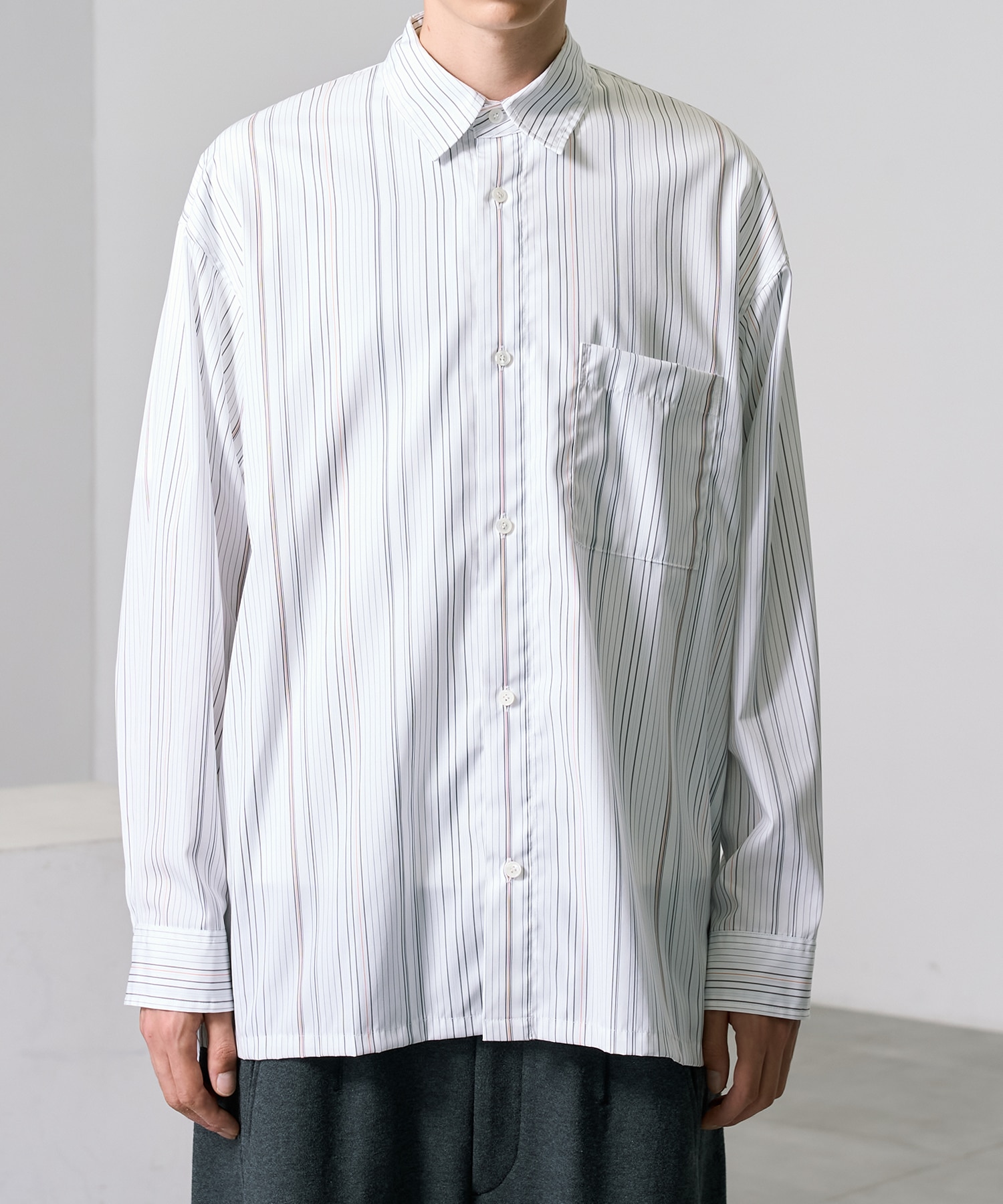 スーピマコットンストライプシャツ