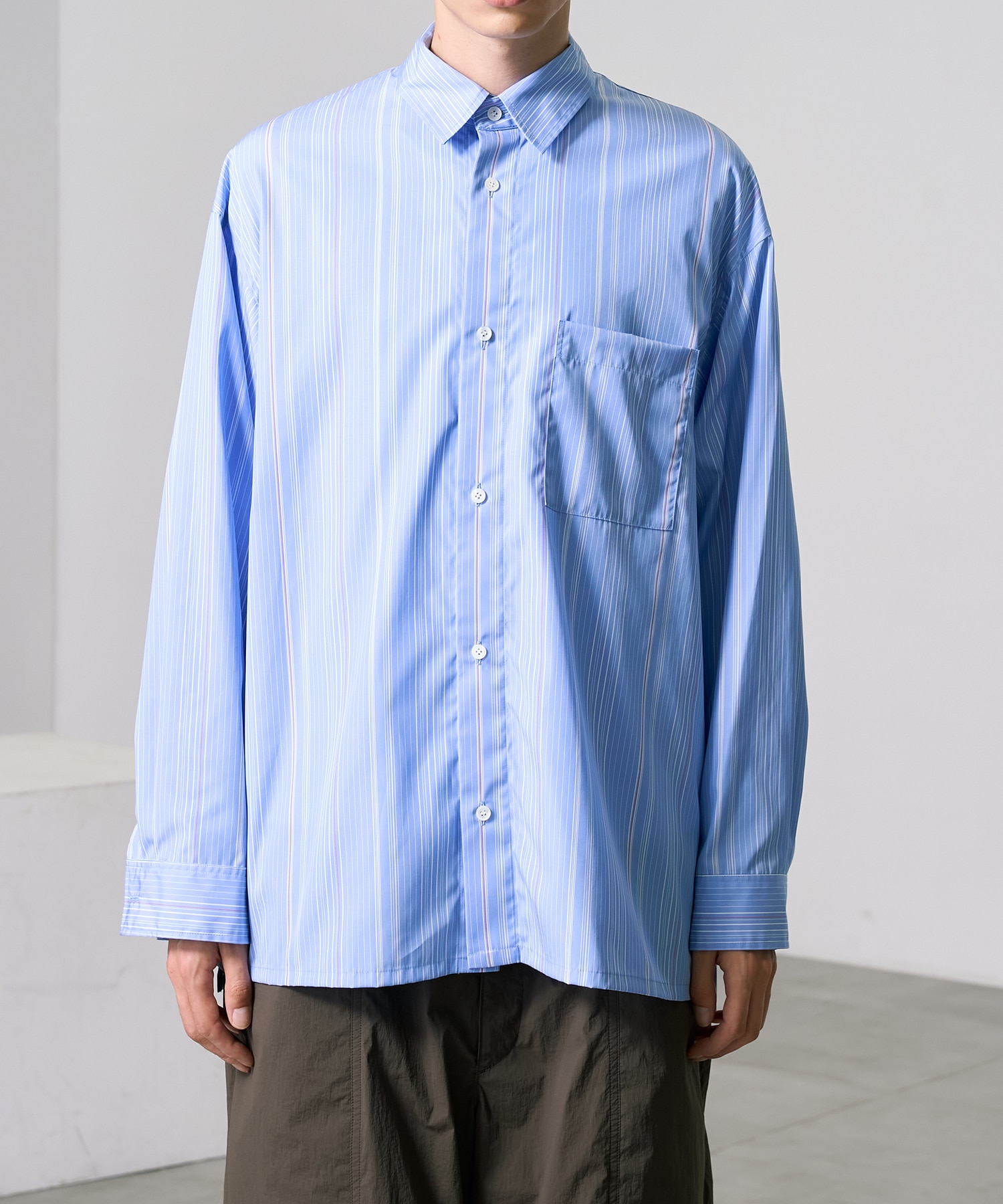 スーピマコットンストライプシャツ