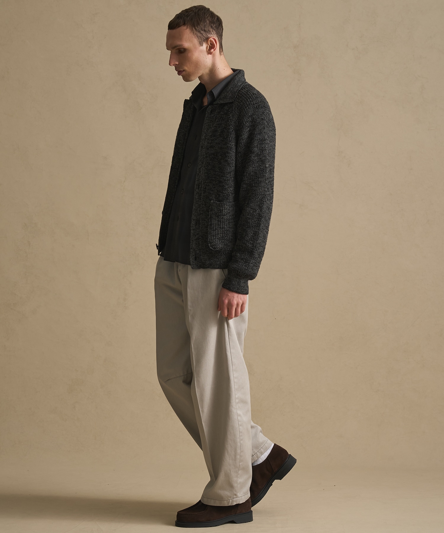 メランジポロカーディガン