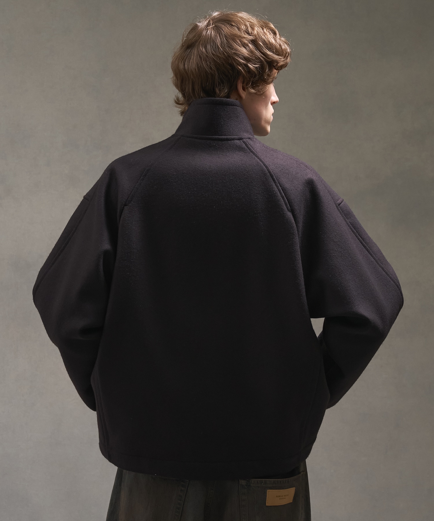 Super140s メルトンスタンドジップブルゾン