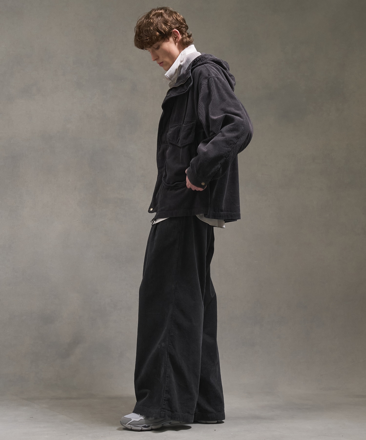 ガーメントダイコーデュロイフードブルゾン