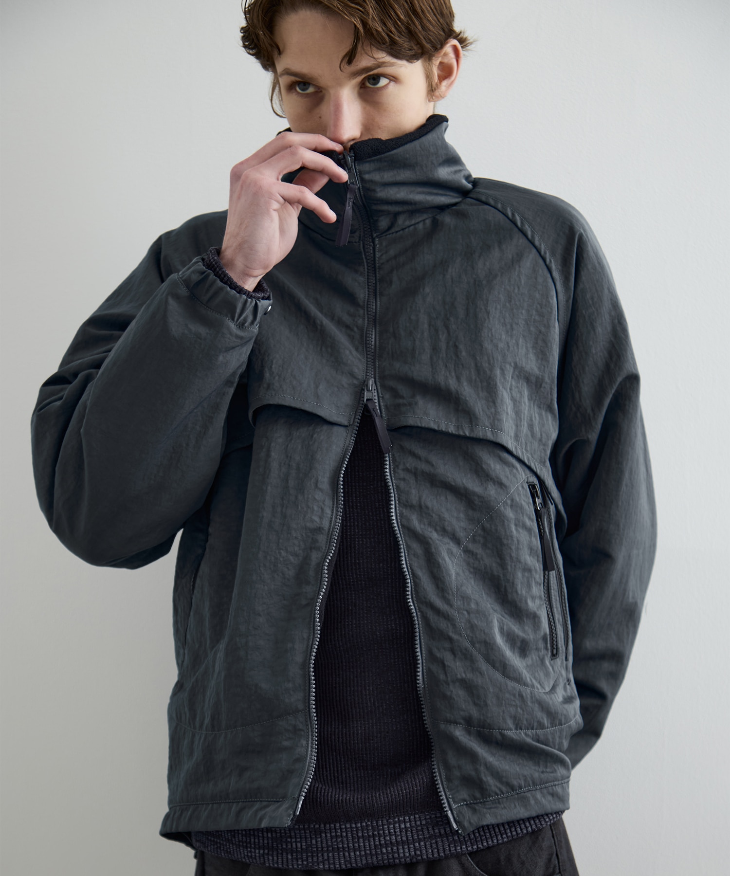 リバーシブルナイロンフリースBL