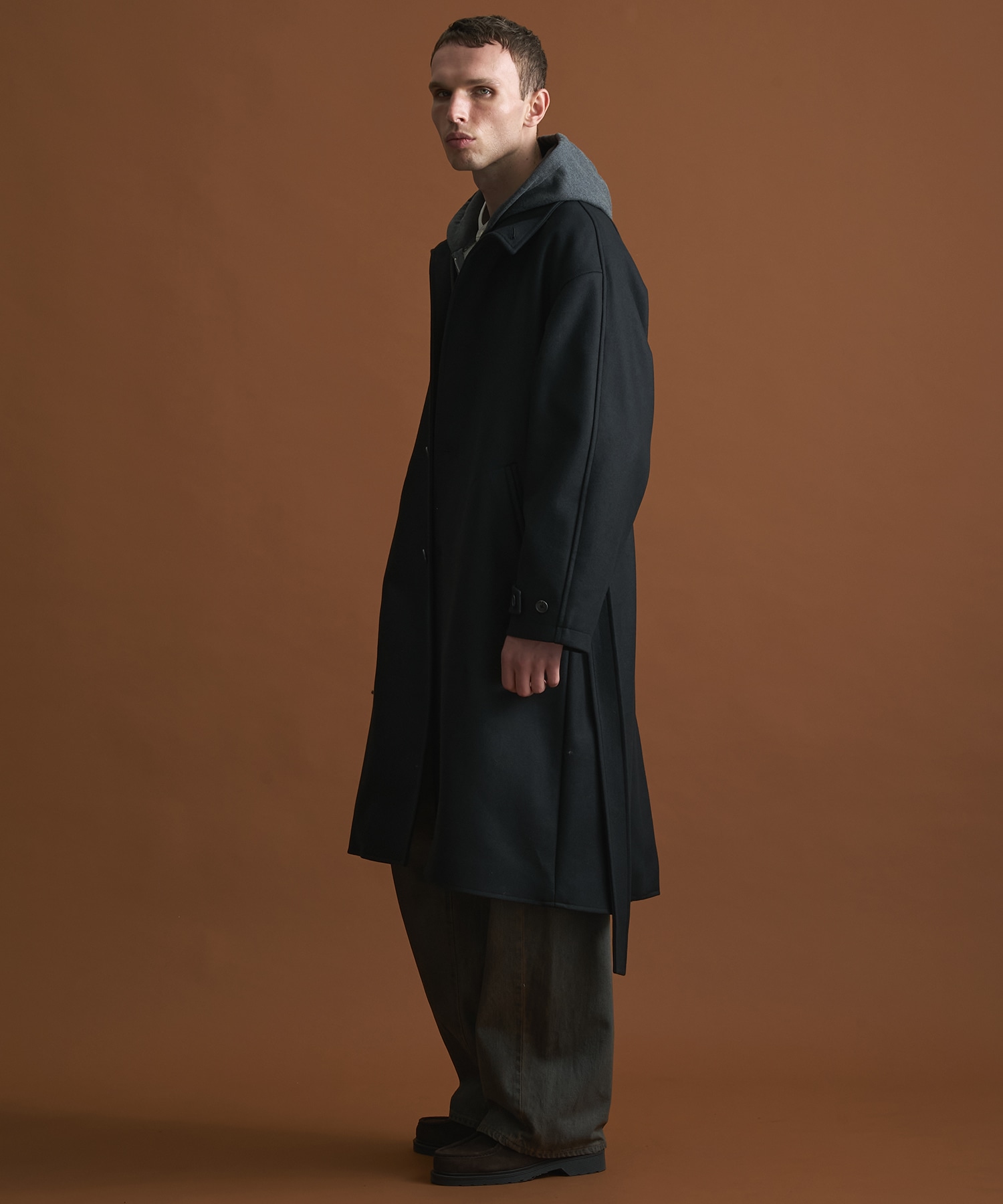 Super140sメルトンオーバーサイズスタンド