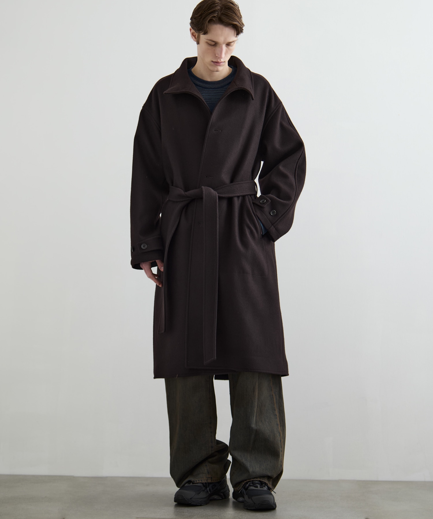 Super140sメルトンスタンドコート