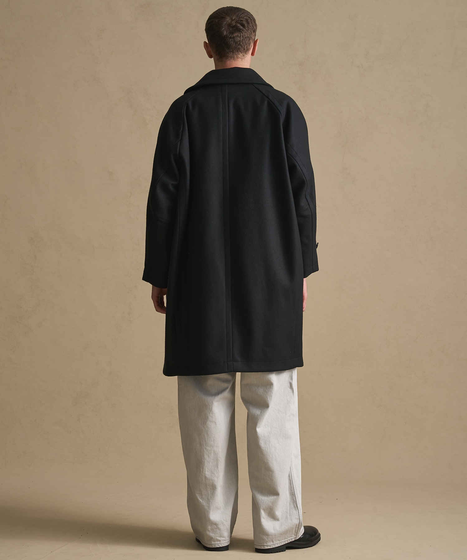 Super140s メルトンオーバーサイズバルカラーコート