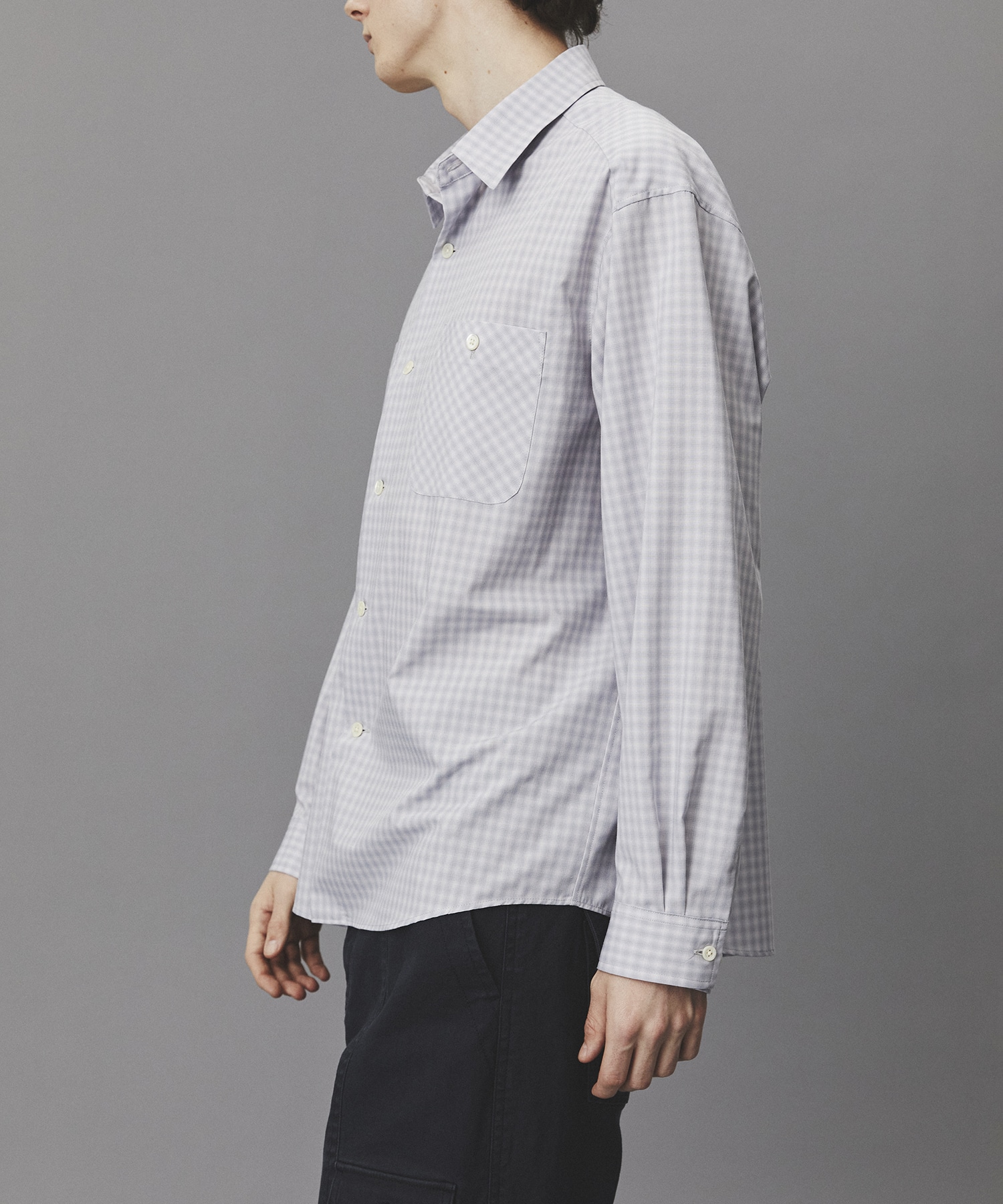 オンブレチェックレーヨンシャツ