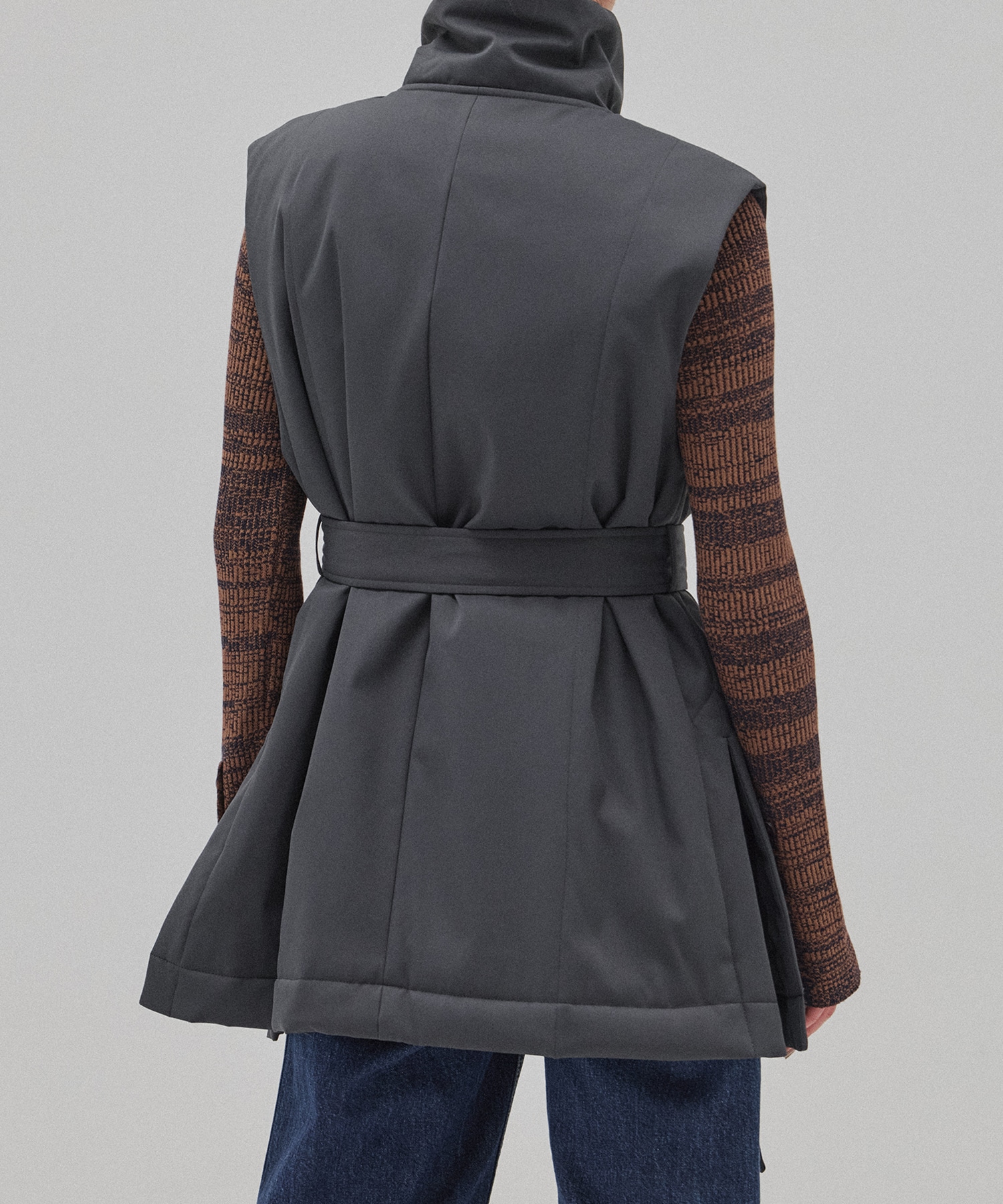 キルティングスタンドカラージレ