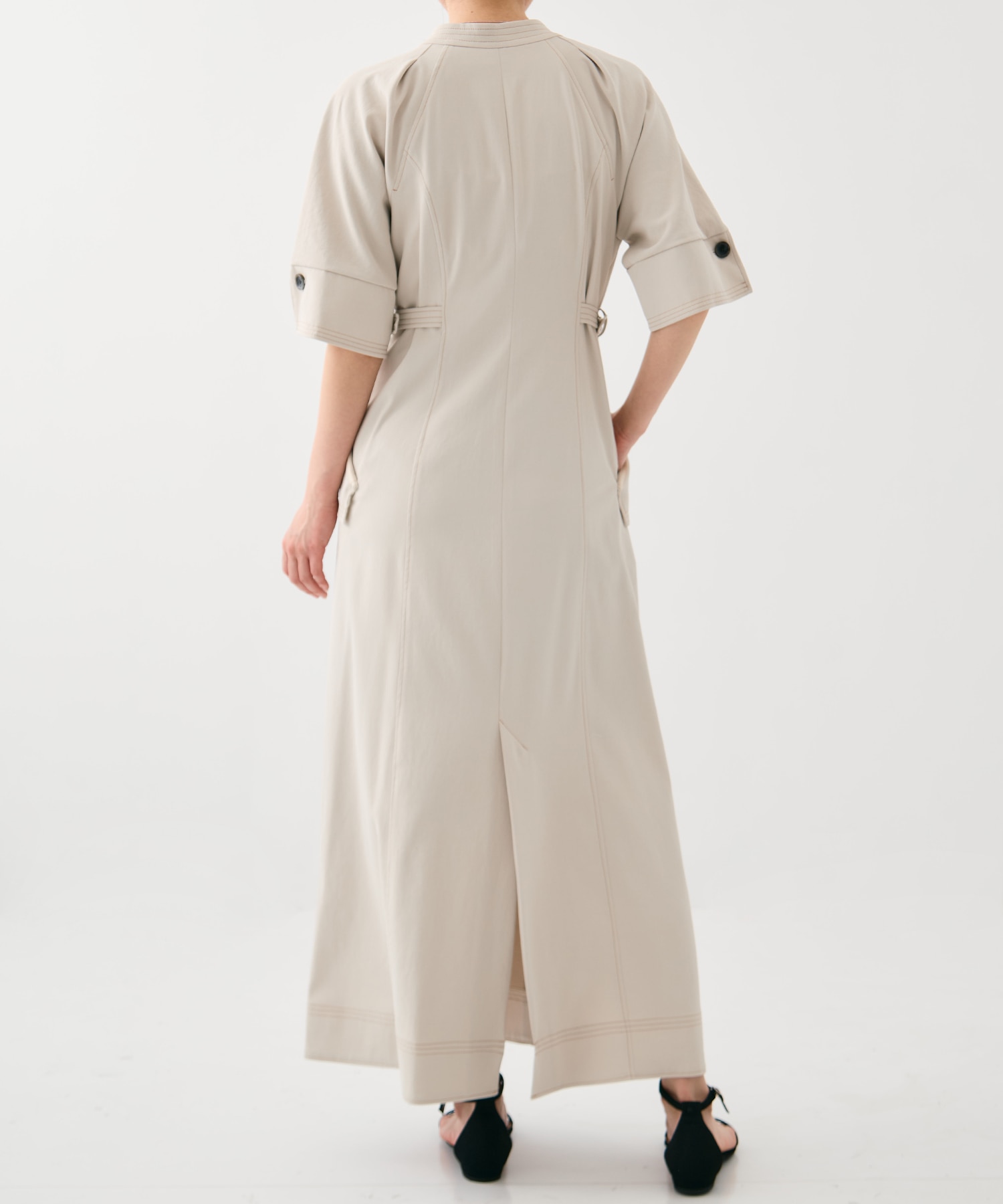 スタンドオープンシャツワンピース