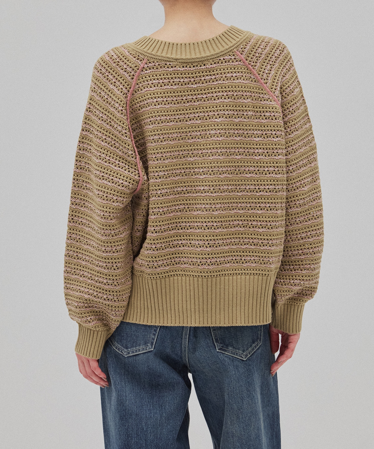 カラーミックスメッシュニット