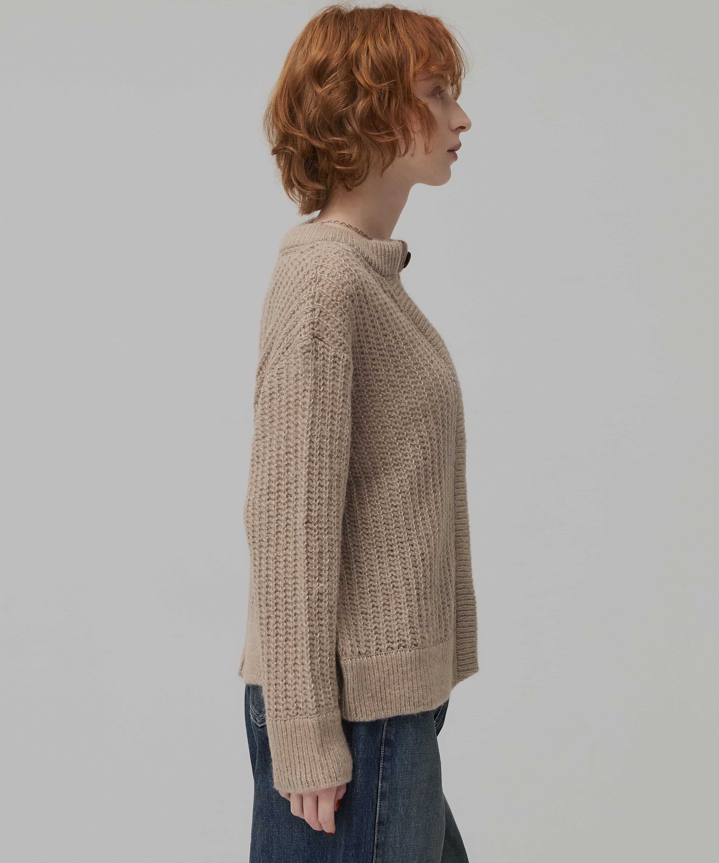 グリッターヘアリーニットカーディガン