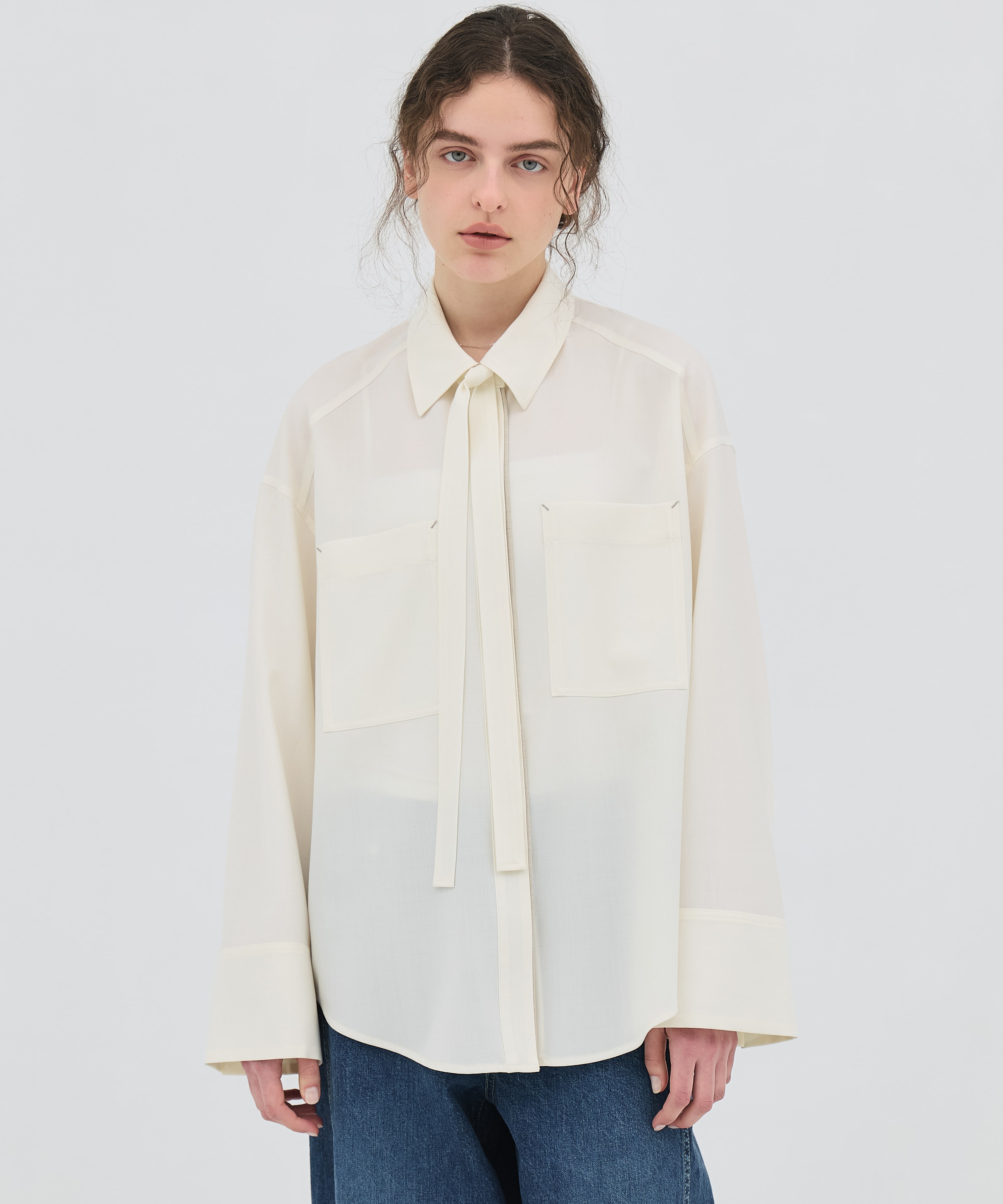 ワイドカフスボウタイシャツ