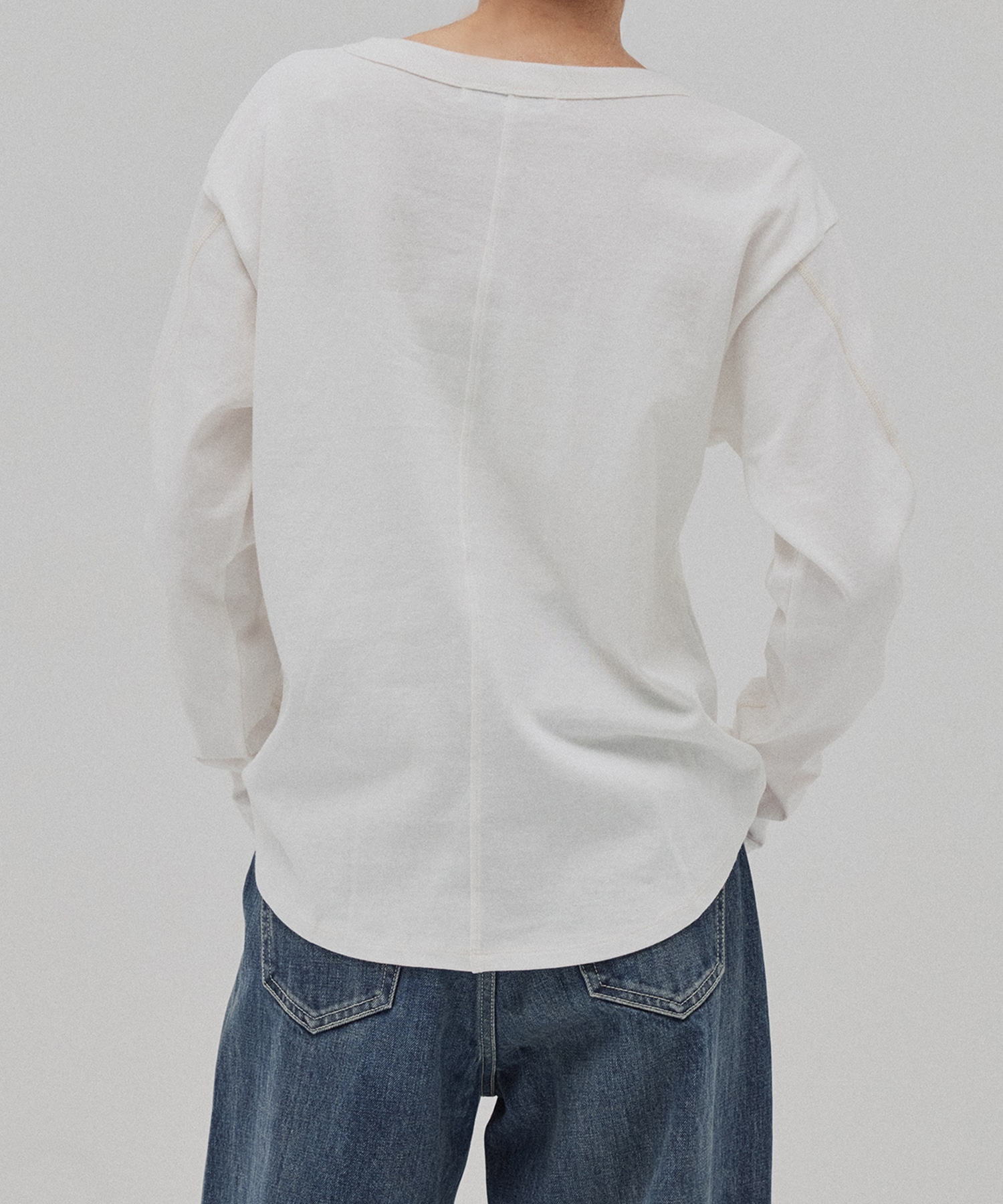 コットンレースアップTOP