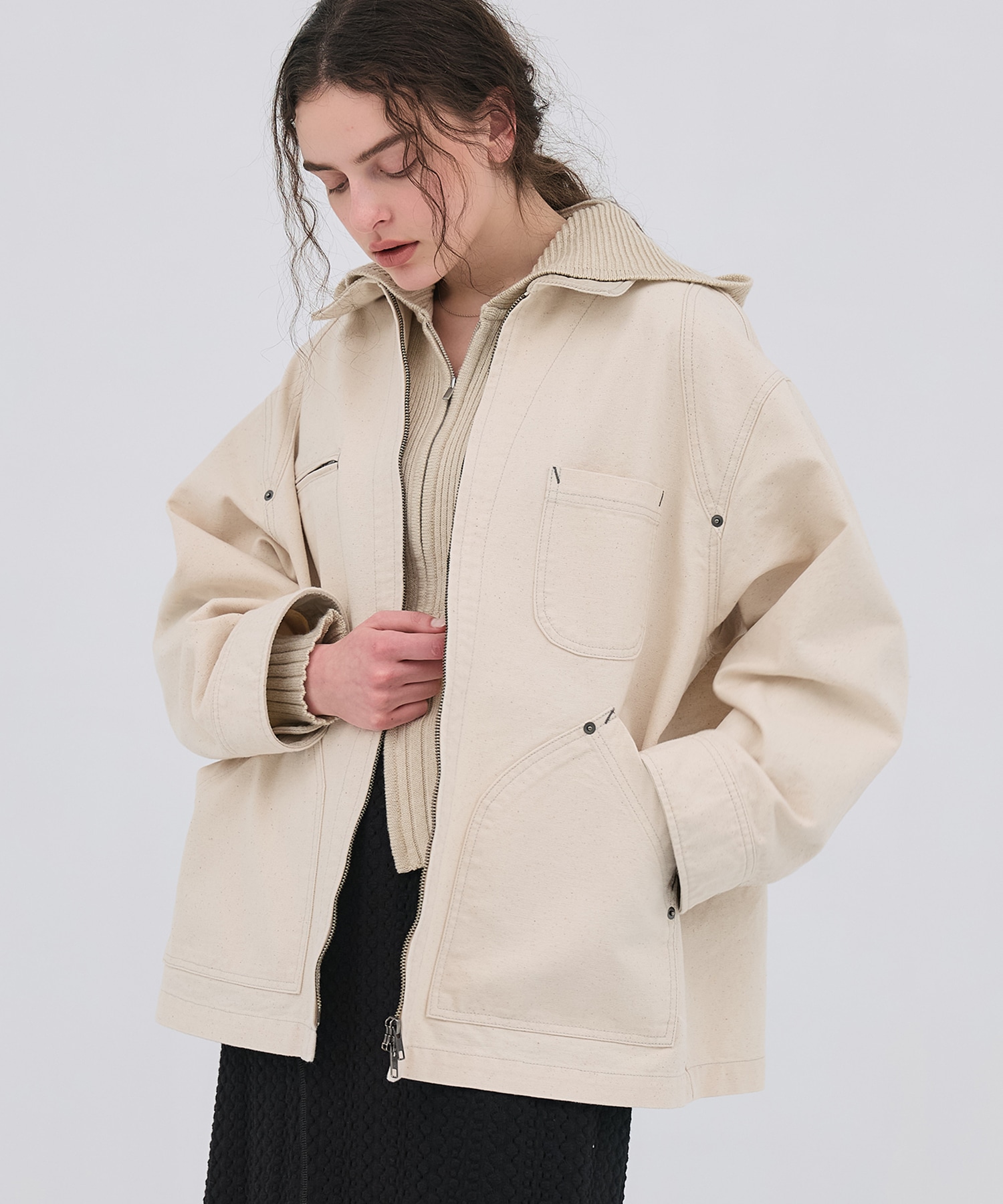 ジップカバーオールブルゾン