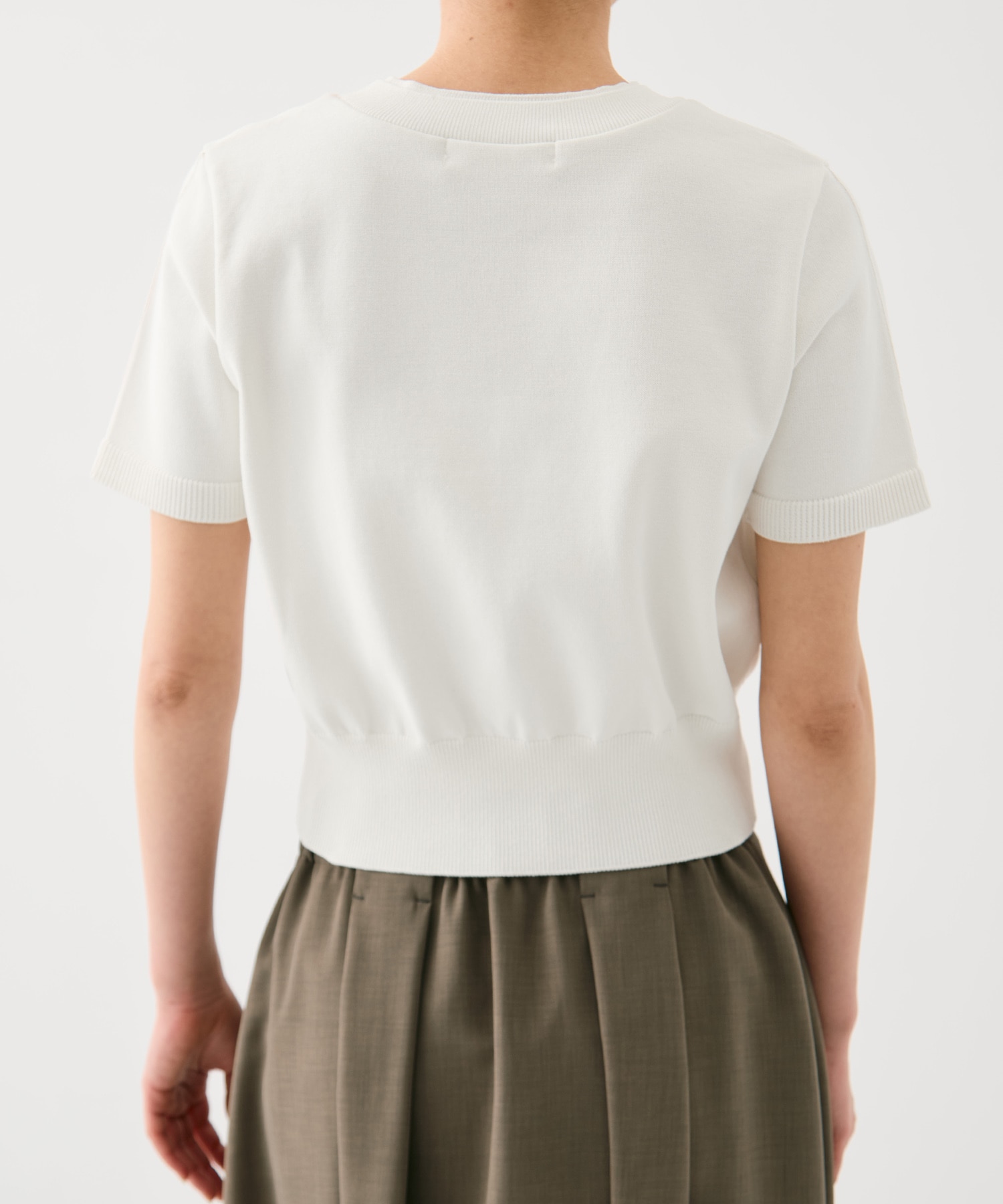 コットンハーフスリーブニット