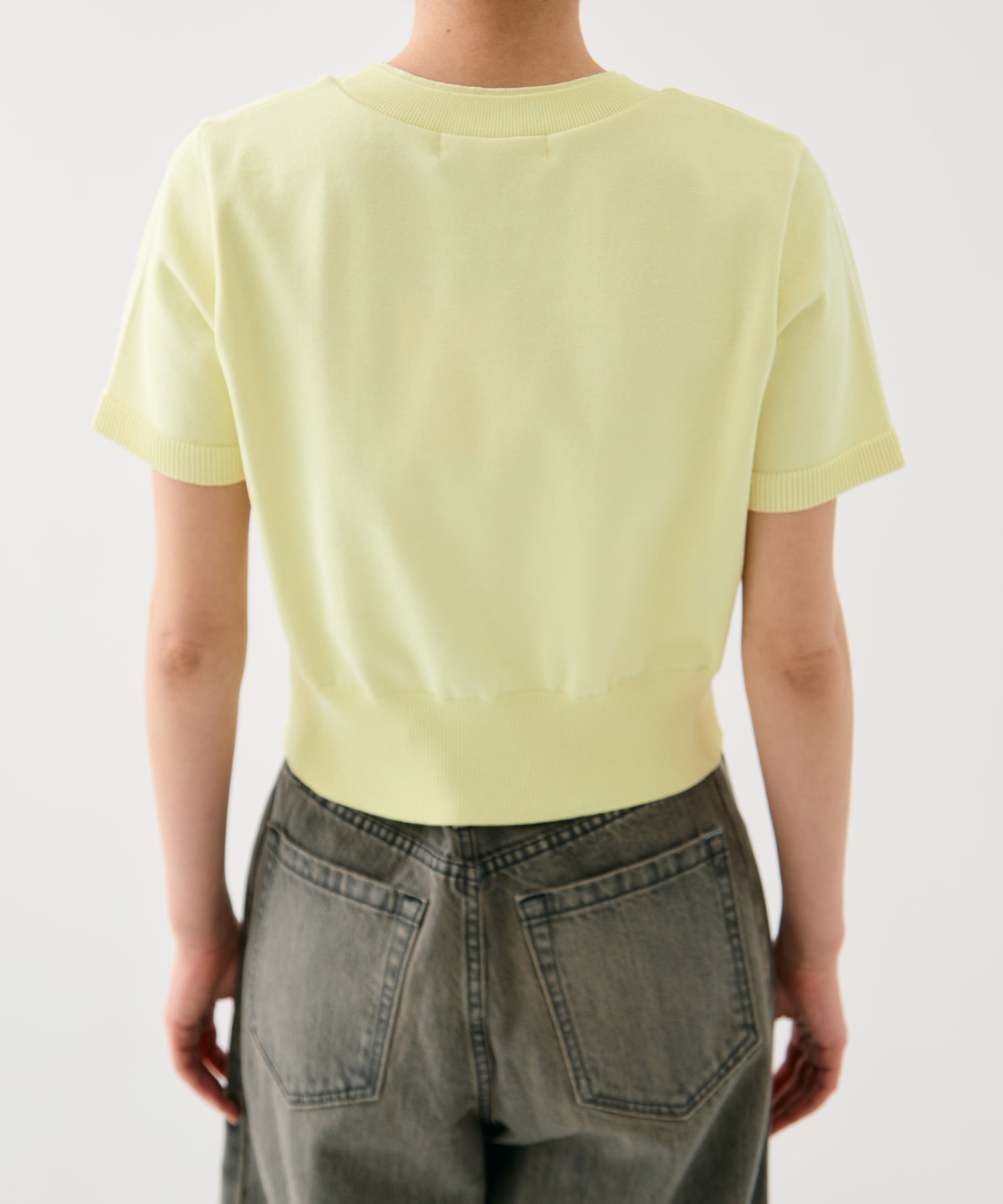 コットンハーフスリーブニット