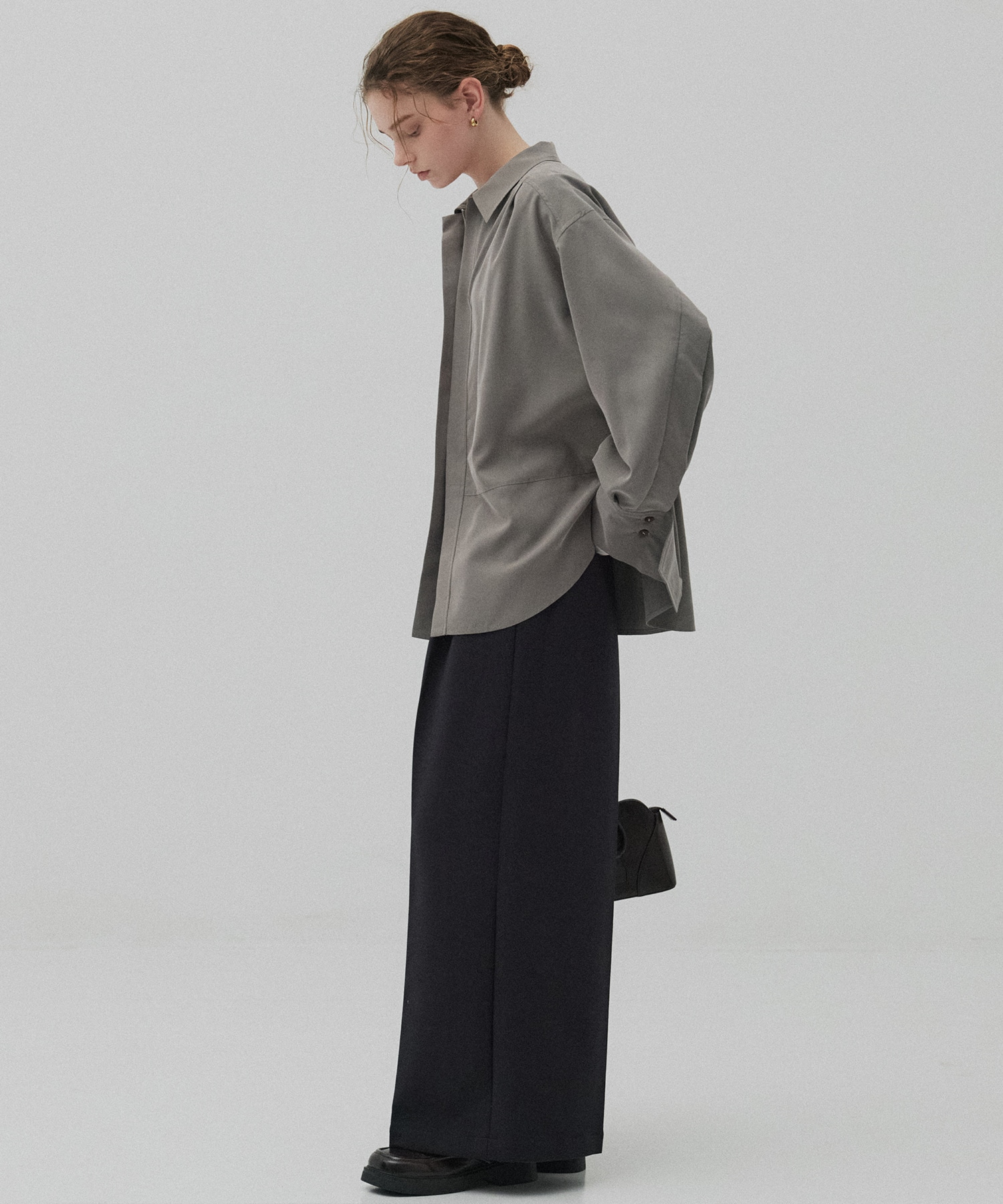 ジップアップオーバーシャツ