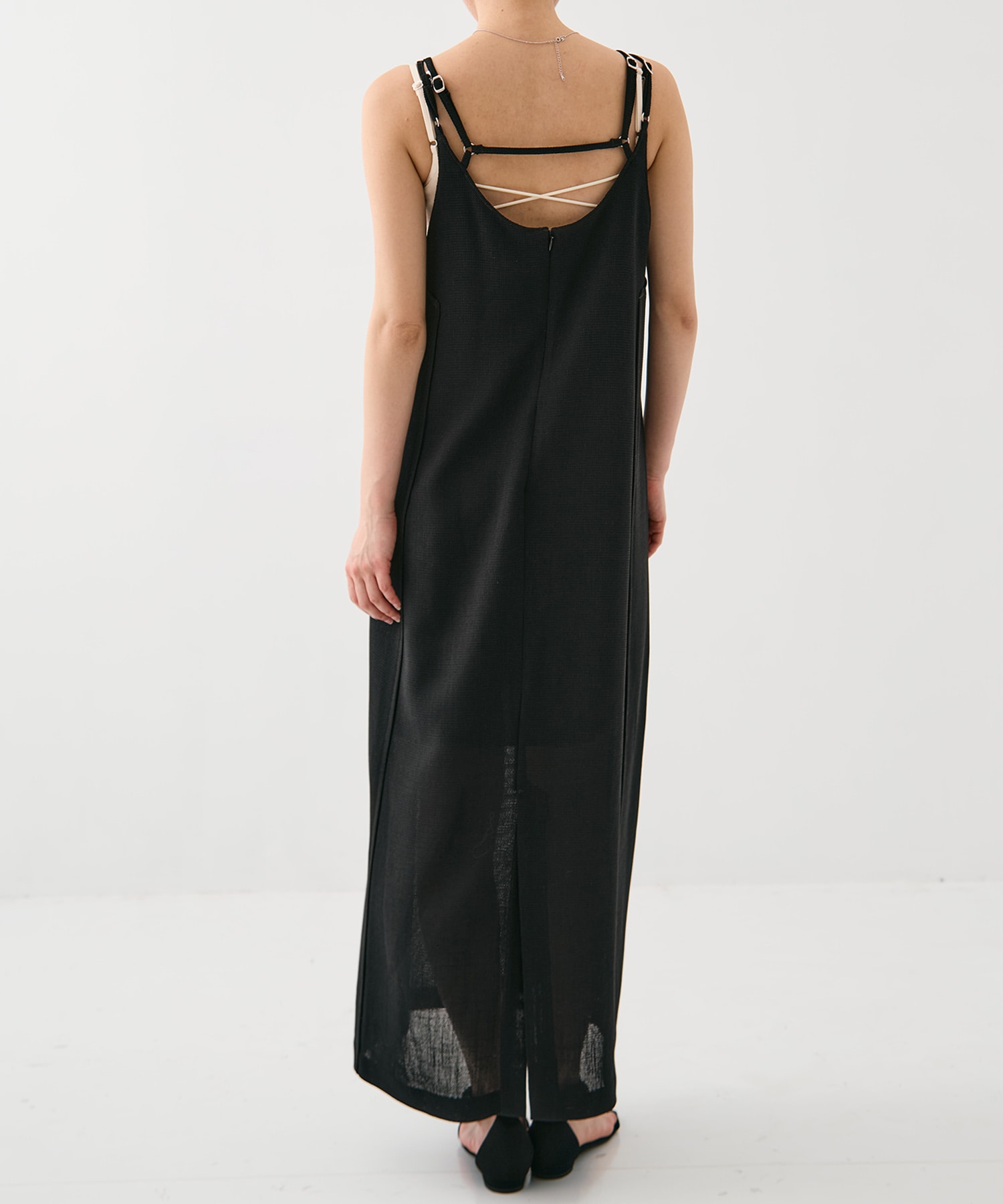 カラミメッシュキャミワンピ