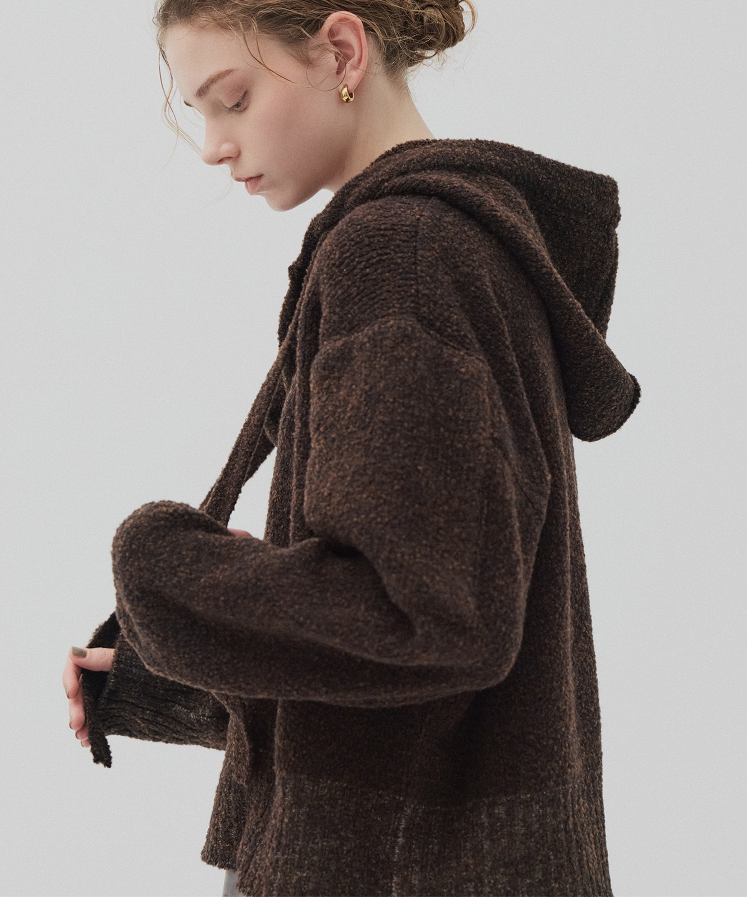 ルーズニットフーディ