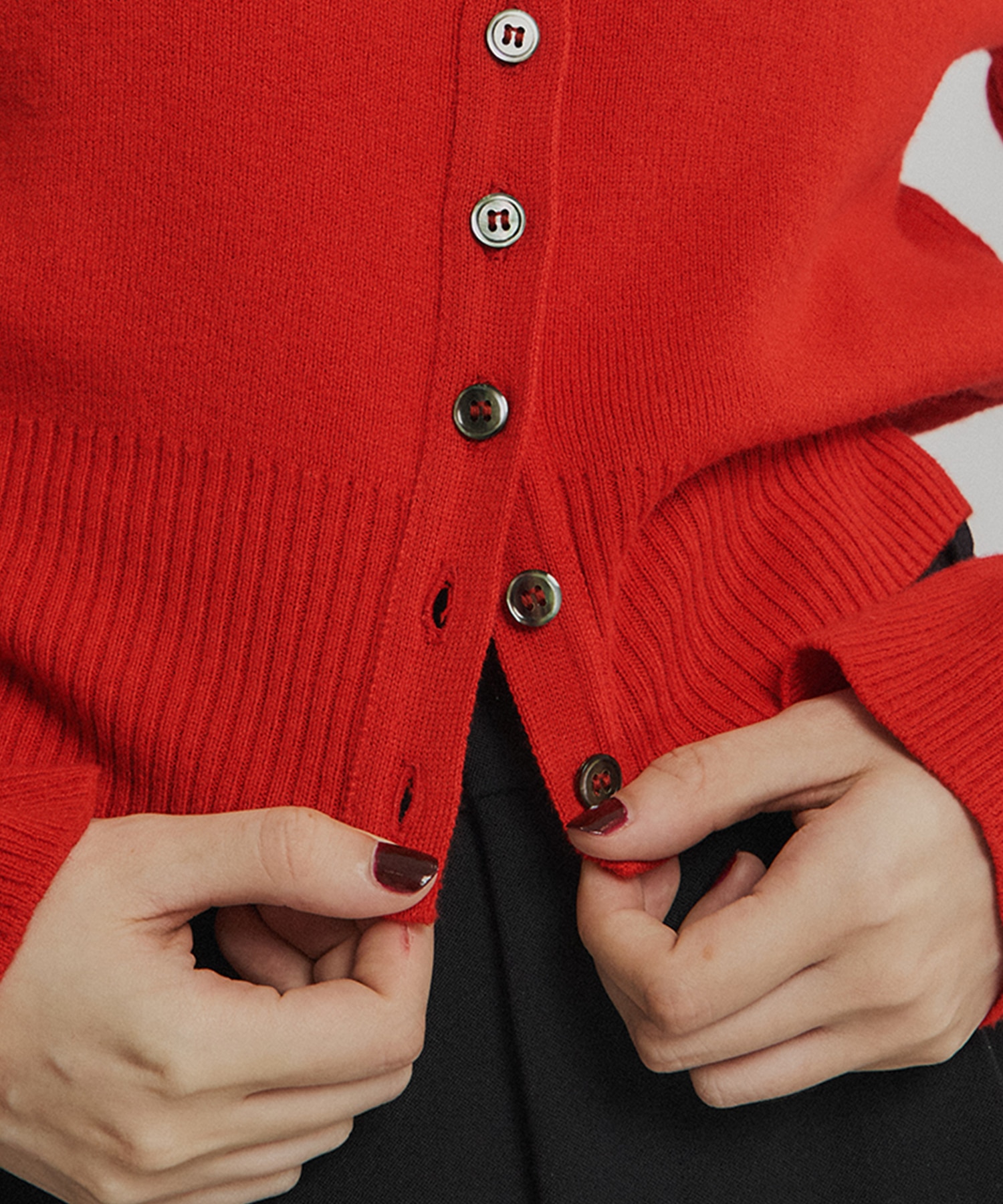 コットンカシミヤクルーカーデ