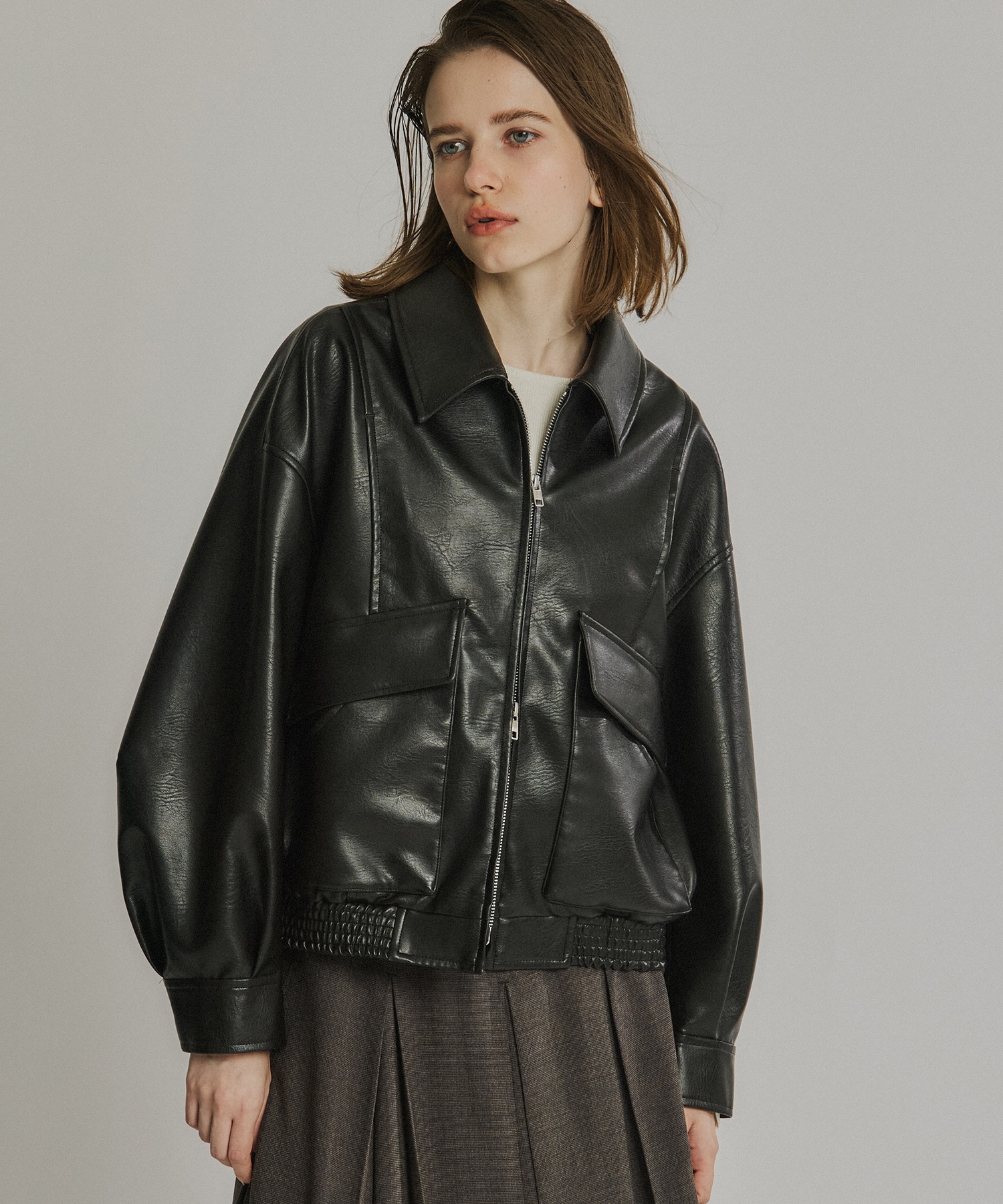 再入荷】フローヨークレザーブルゾン(FREE BLACK): : ウィメンズ