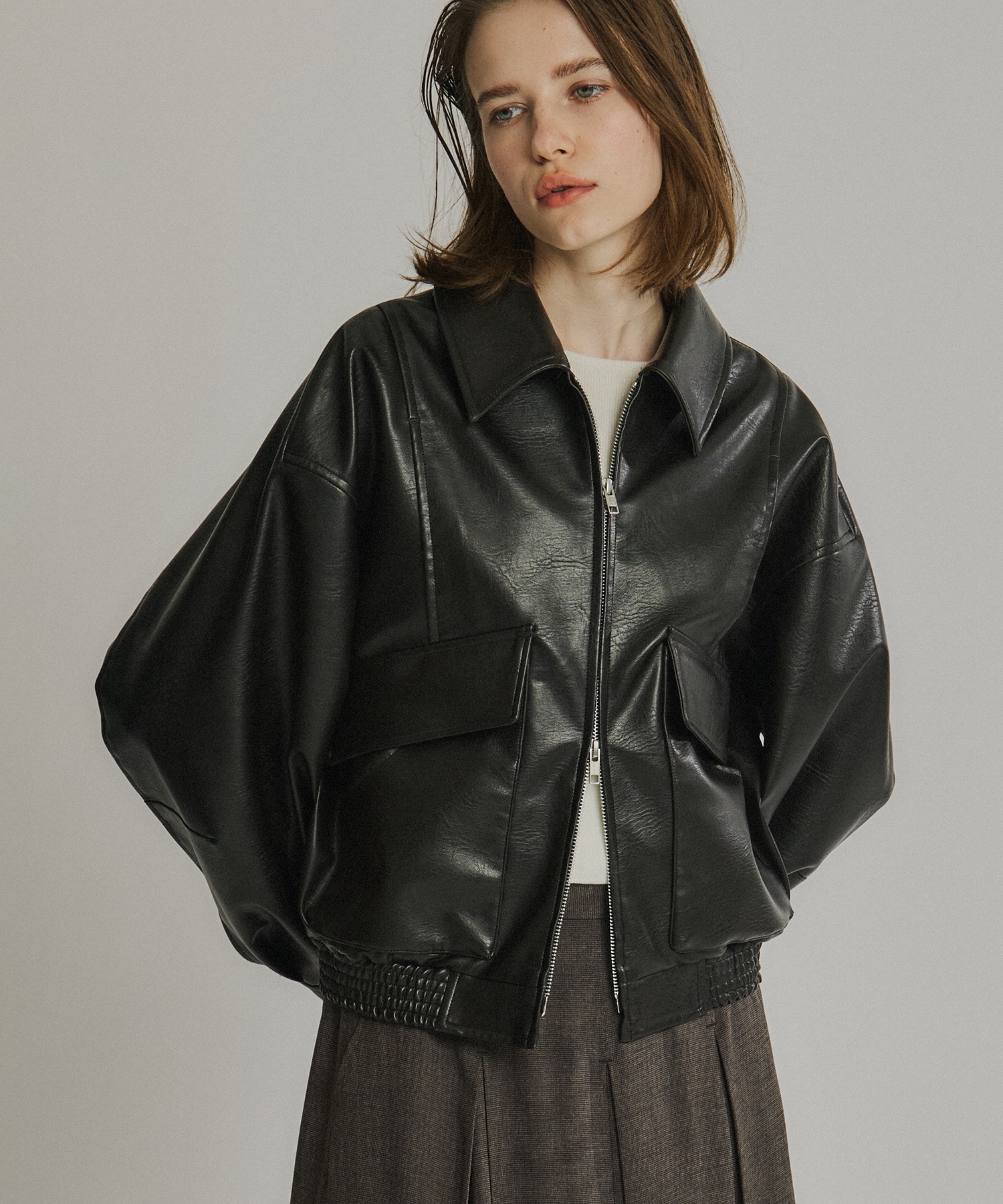 フローヨークレザーブルゾン