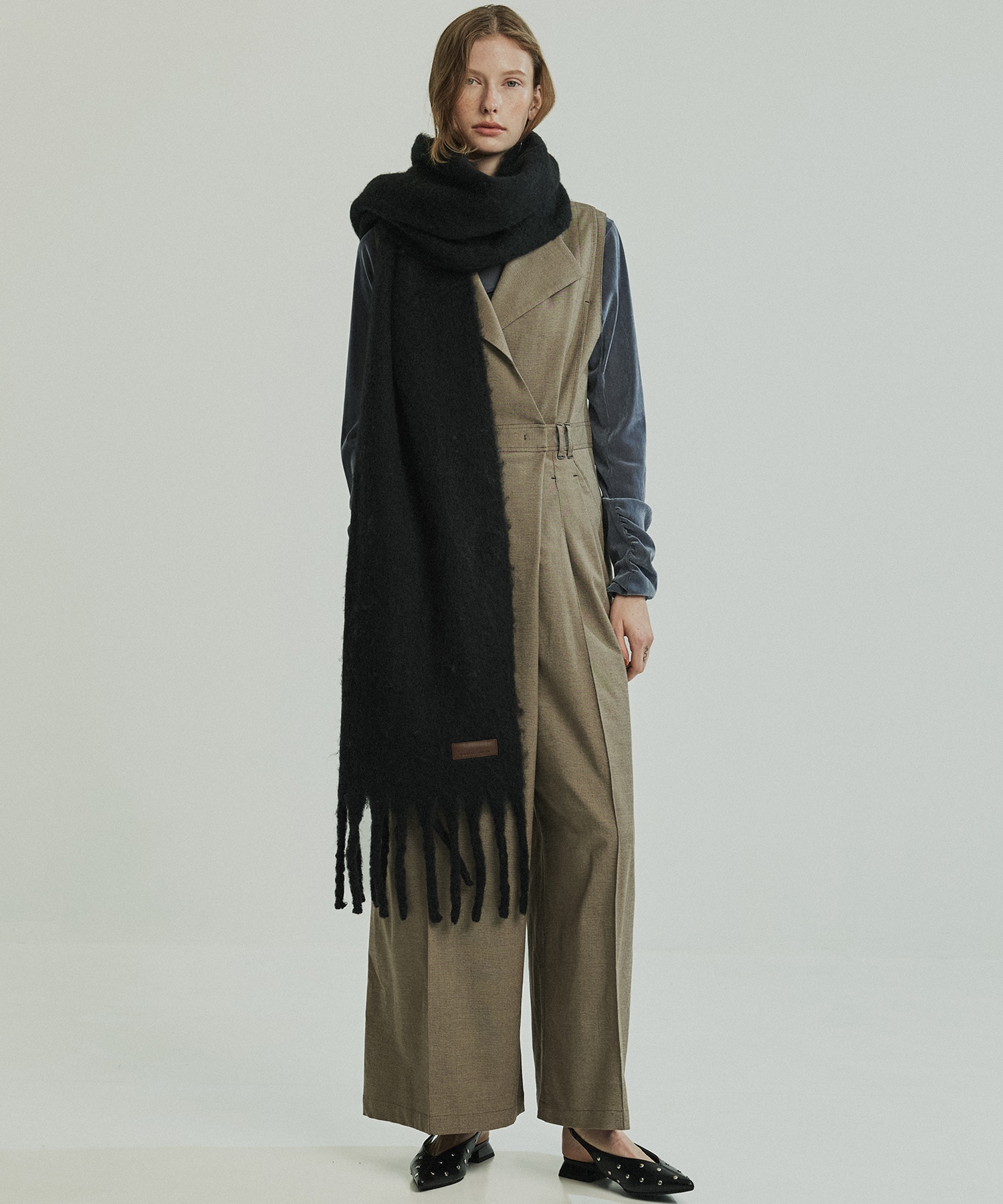 ヘアリーフリンジマフラー