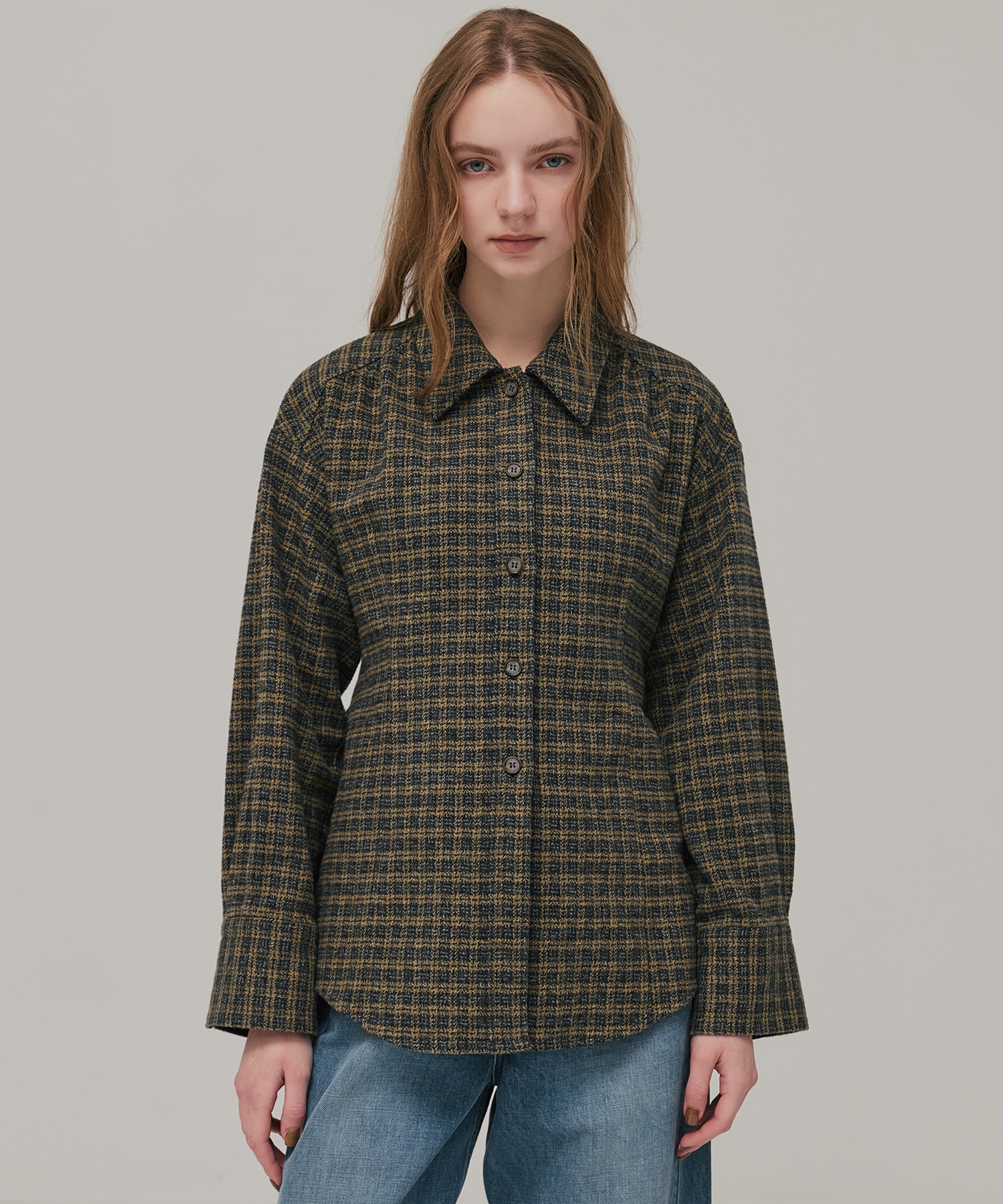 ソフトネルオーバーチェックシャツ