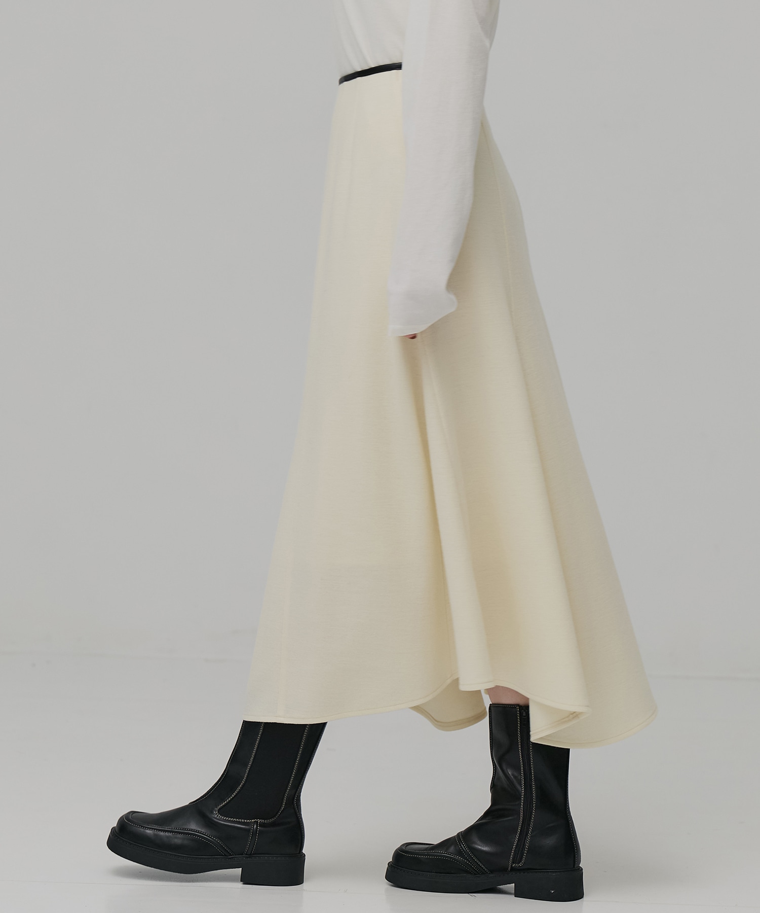 ウールジャージフレアスカート