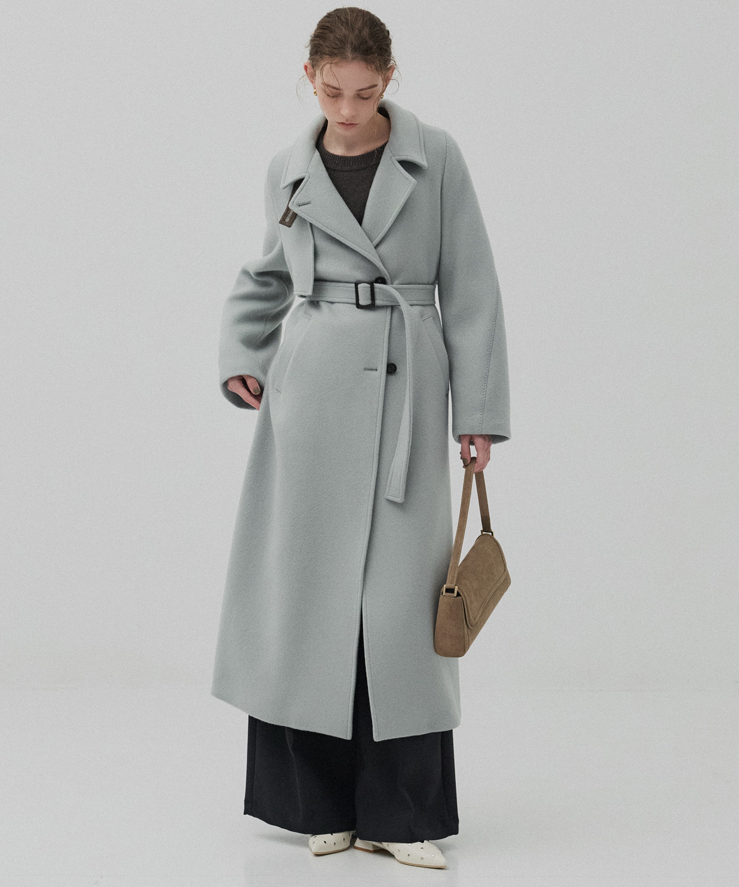 SUPER140アシメオーバーヨークコート