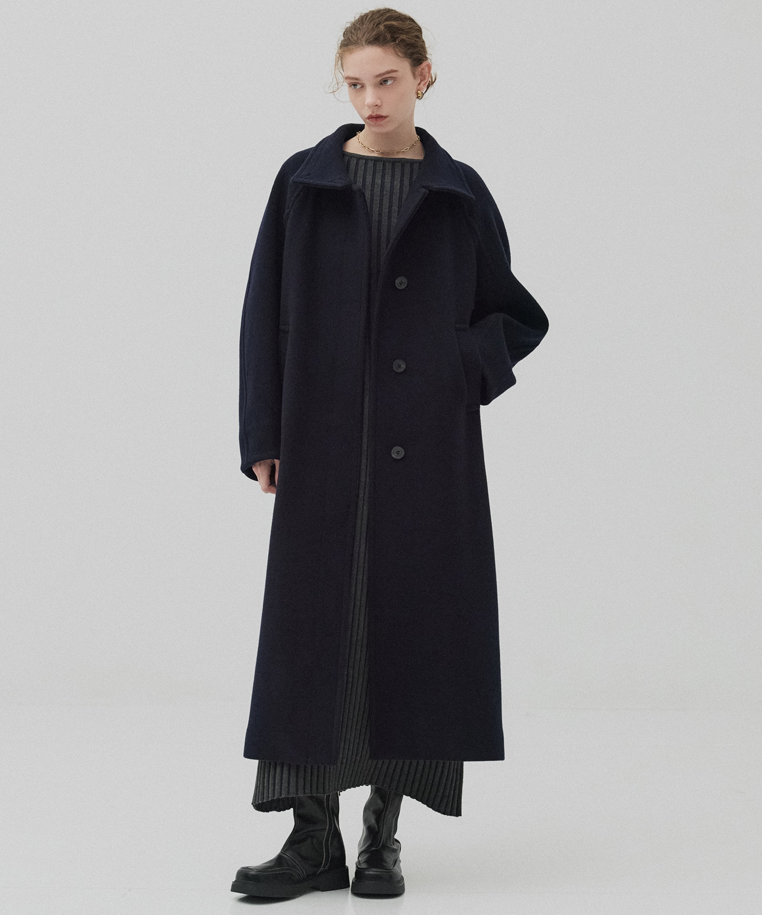 SUPER140スタンドカラーコート