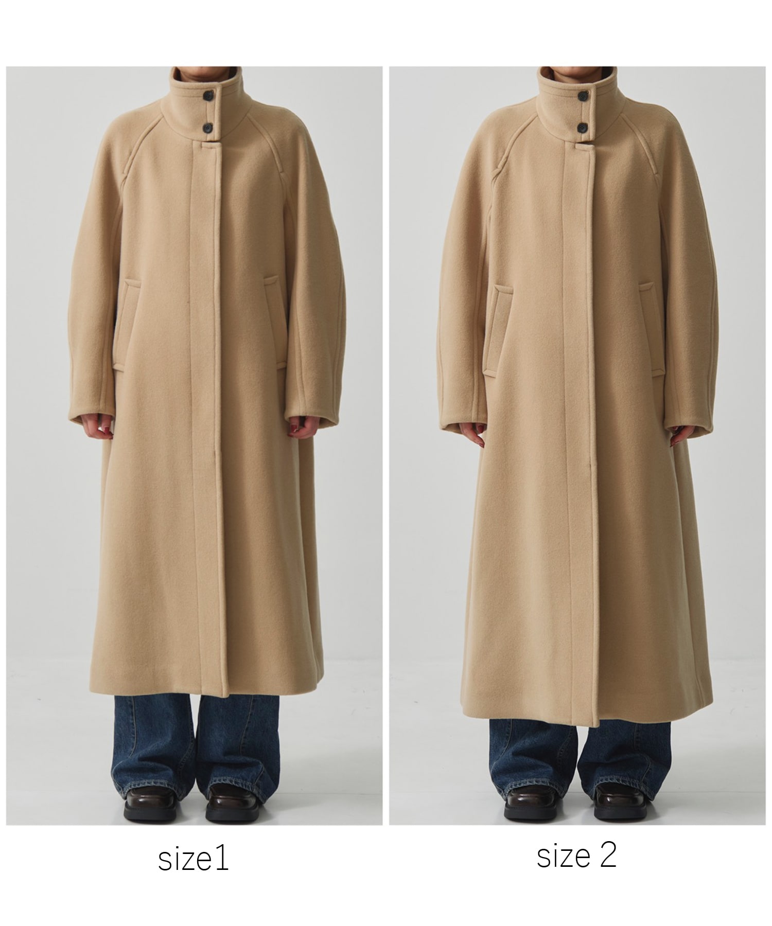 ツイードスタンドカラーコート