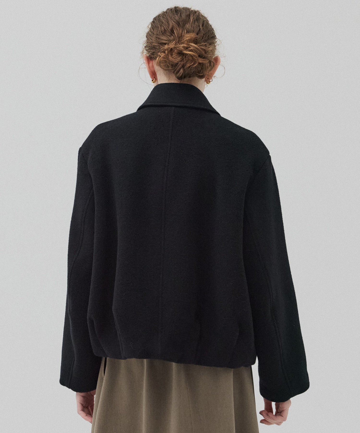 【再入荷】ウールジップタックショートコート