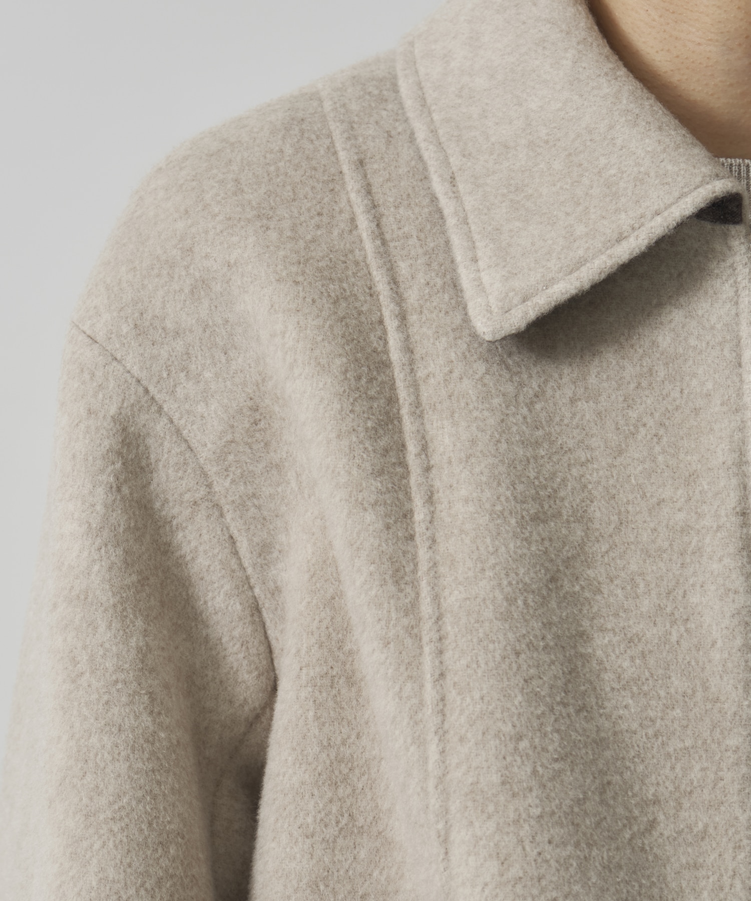 ウールジップタックショートコート