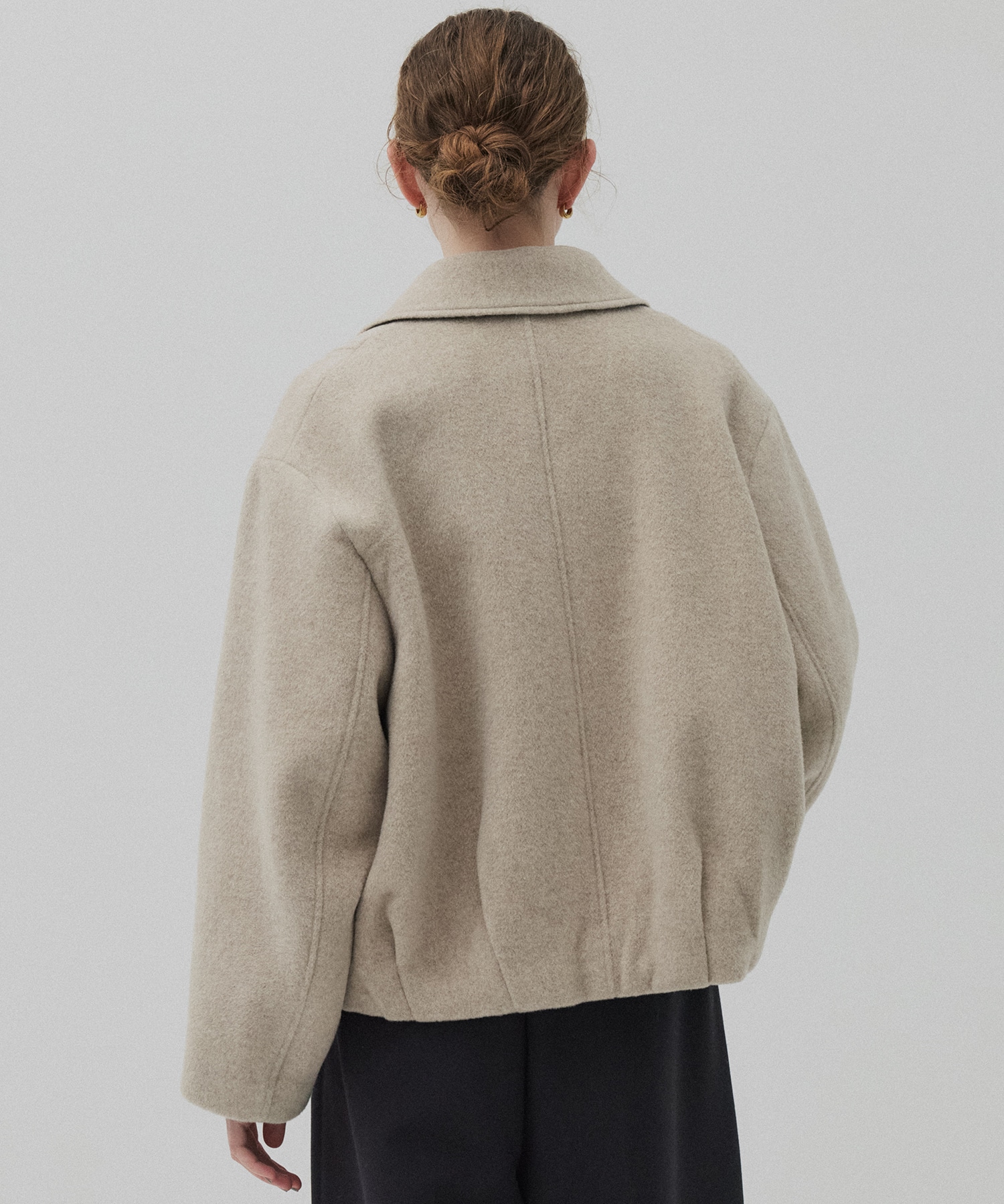 【再入荷】ウールジップタックショートコート