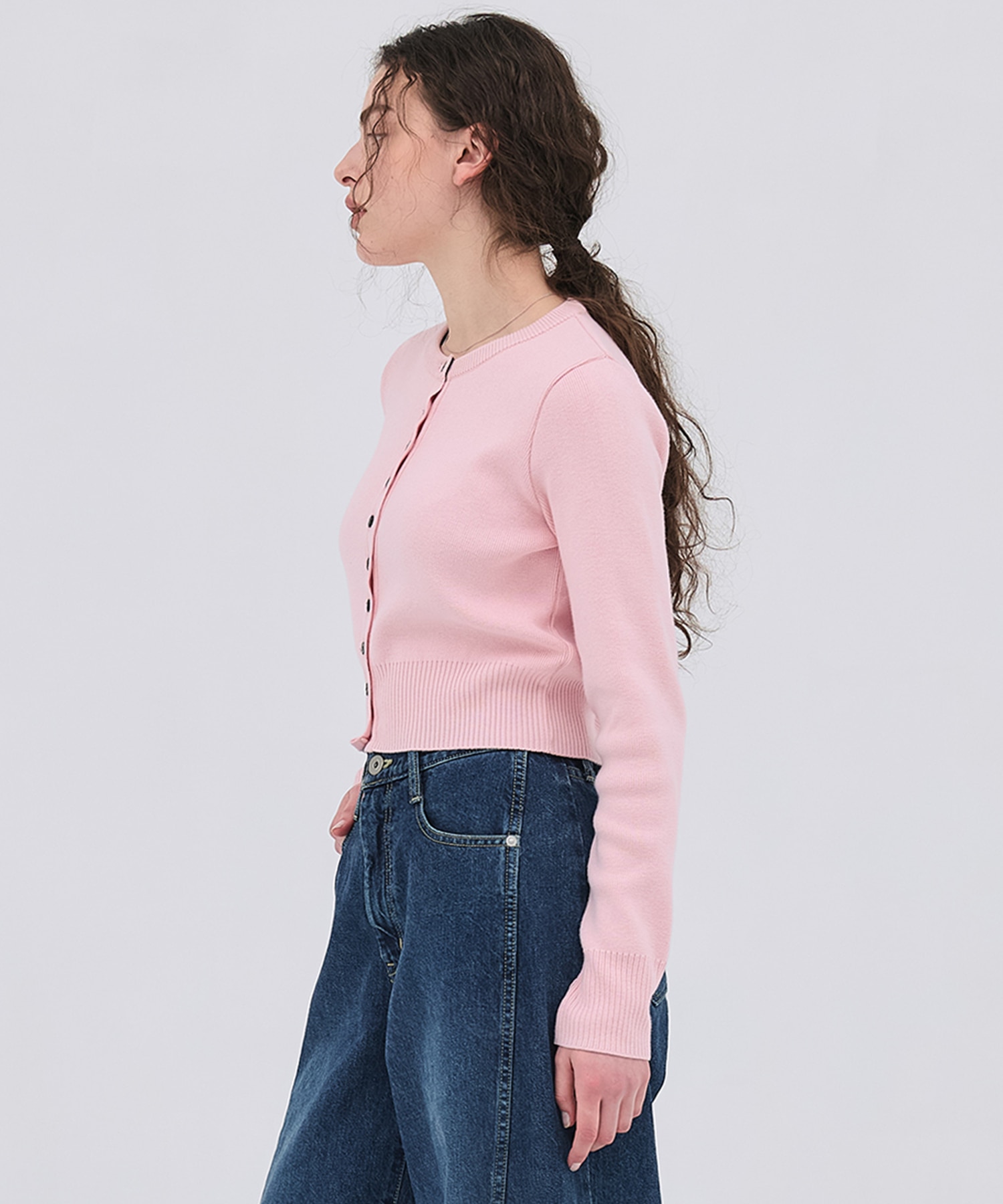 コットンシルククルーカーデ