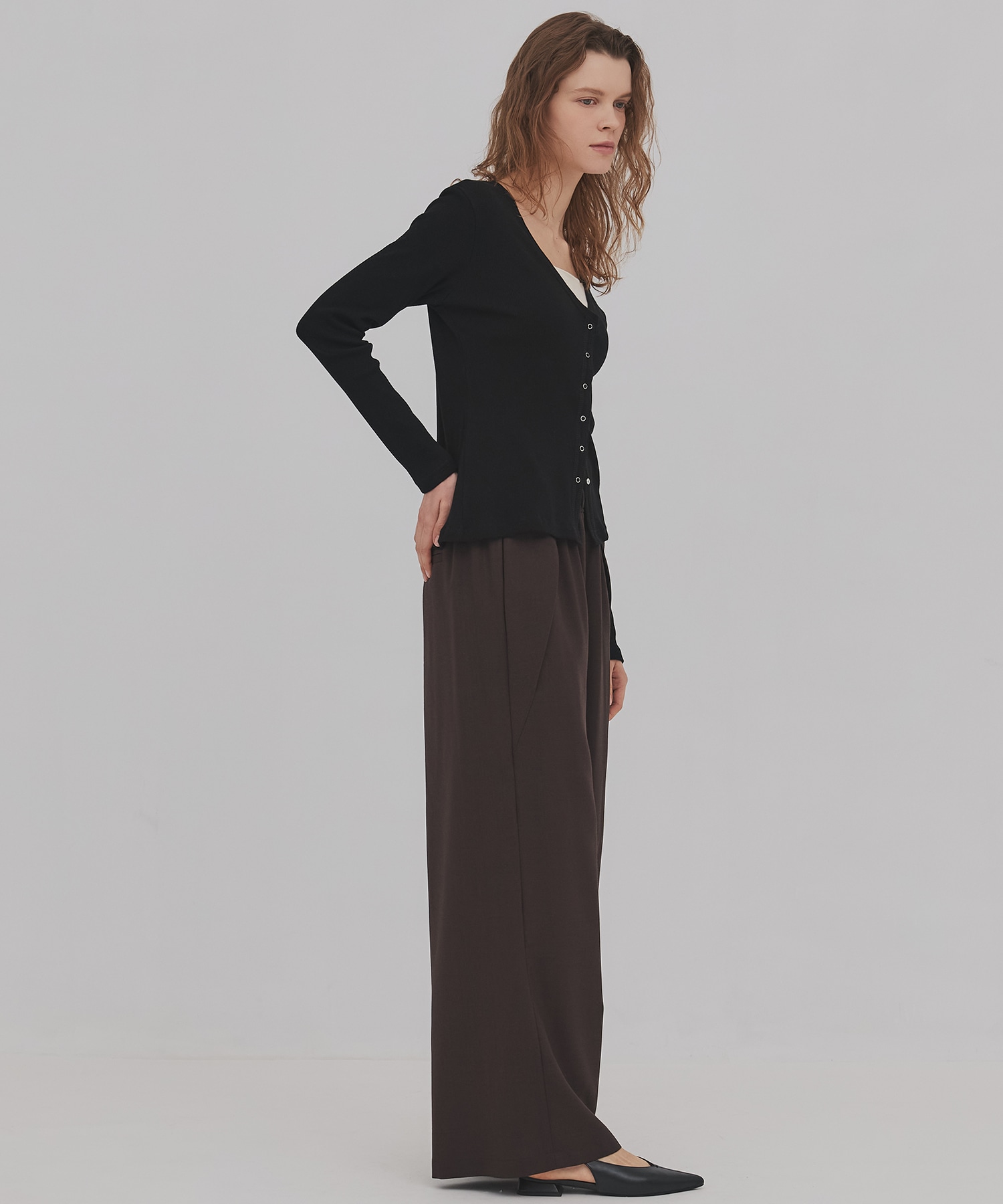 ウールジョーゼットパンツ